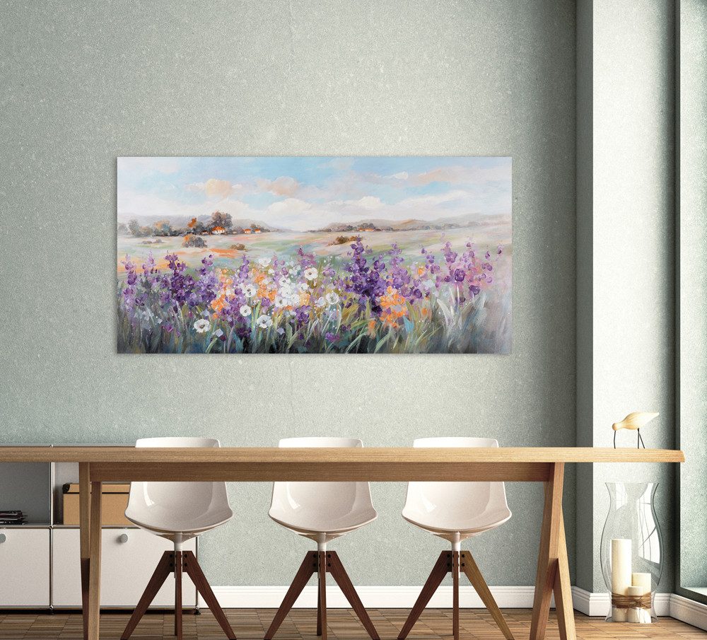 ArtUniverse Gemälde Leinwandbild Sommerblumen 70 x 140 cm, Naturmotiv