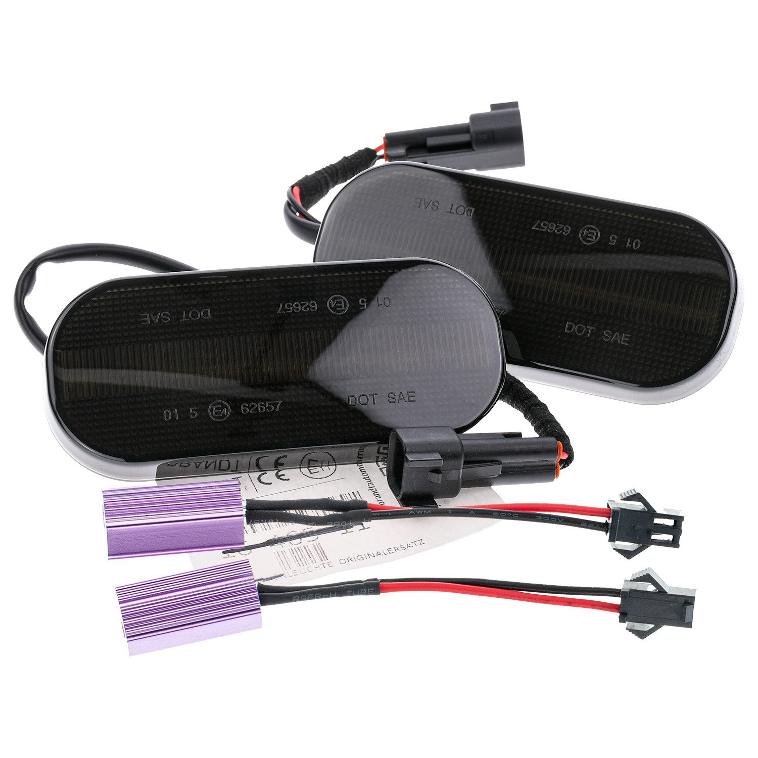 BRANDT AUTOMOTIVE KFZ-Ersatzleuchte Auto Seitenblinker Blinkleuchten LED + Kabel Schwarz, für Ford Transit VIII V363 (Nicht für Custom (V362) / Tourneo Cust...