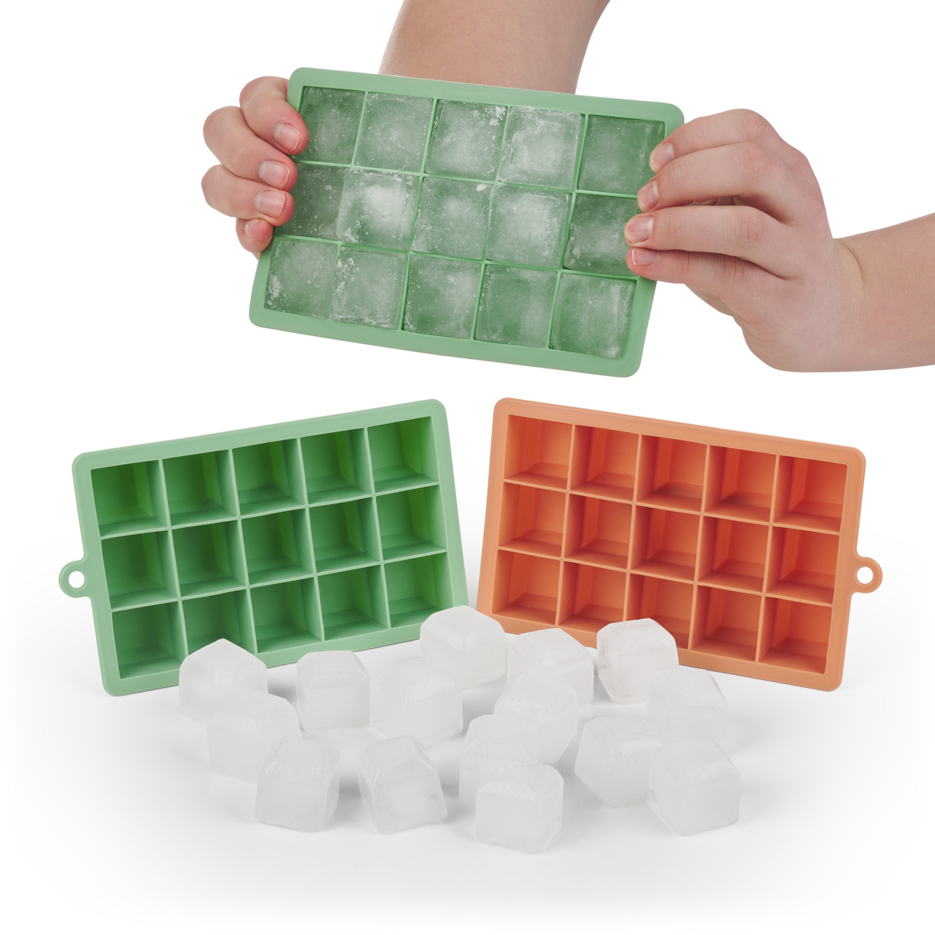 Blumtal Eiswürfelform Silikon - Größe XL, 2x15er Pack, BPA frei, Leichtes Herauslösen