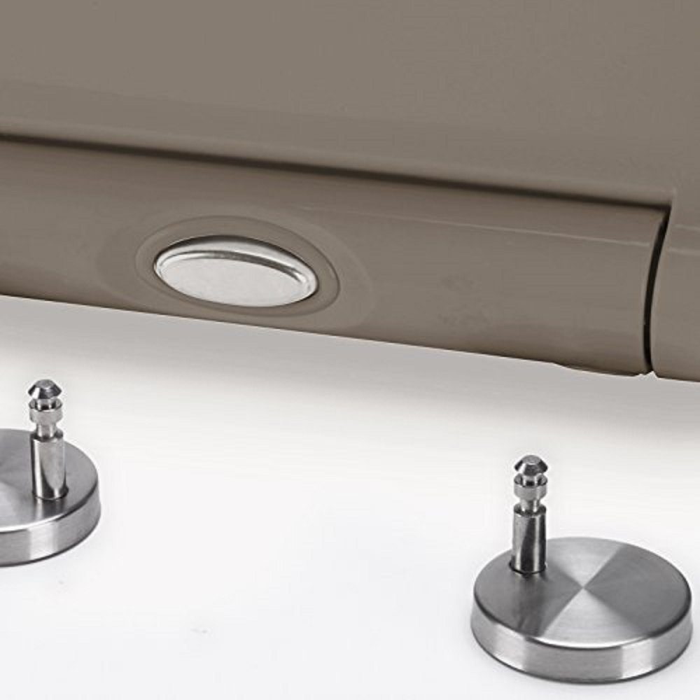 spirella WC-Sitz EASY CLIP, Premium Toilettendeckel aus Duroplast, Edelstahl Scharniere mit Quick-Release-Funktion zur einfachen Schnellreinigung, Soft Close Absenkautomatik, oval, beige
