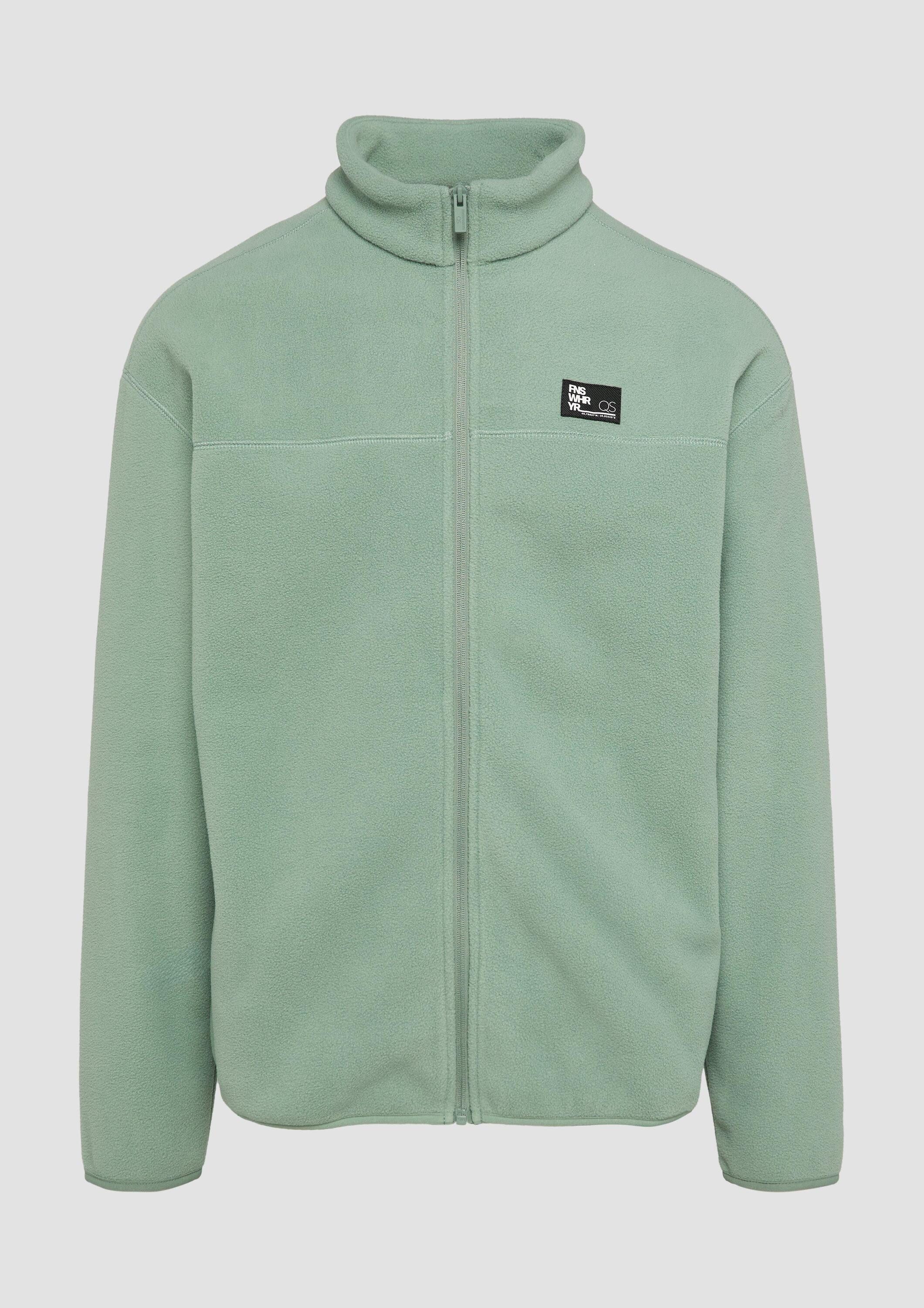 QS Sweatjacke Sweatshirt Jacke Fleecejacke mit Stehkragen