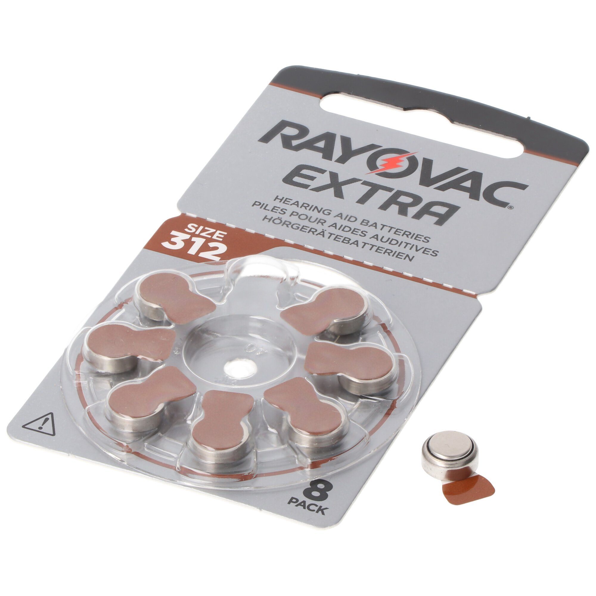 RAYOVAC Rayovac HA312 PR41 Hörgeräte Batterien Extra Advanced 8er Sparpack Batterie, (1,4 V)