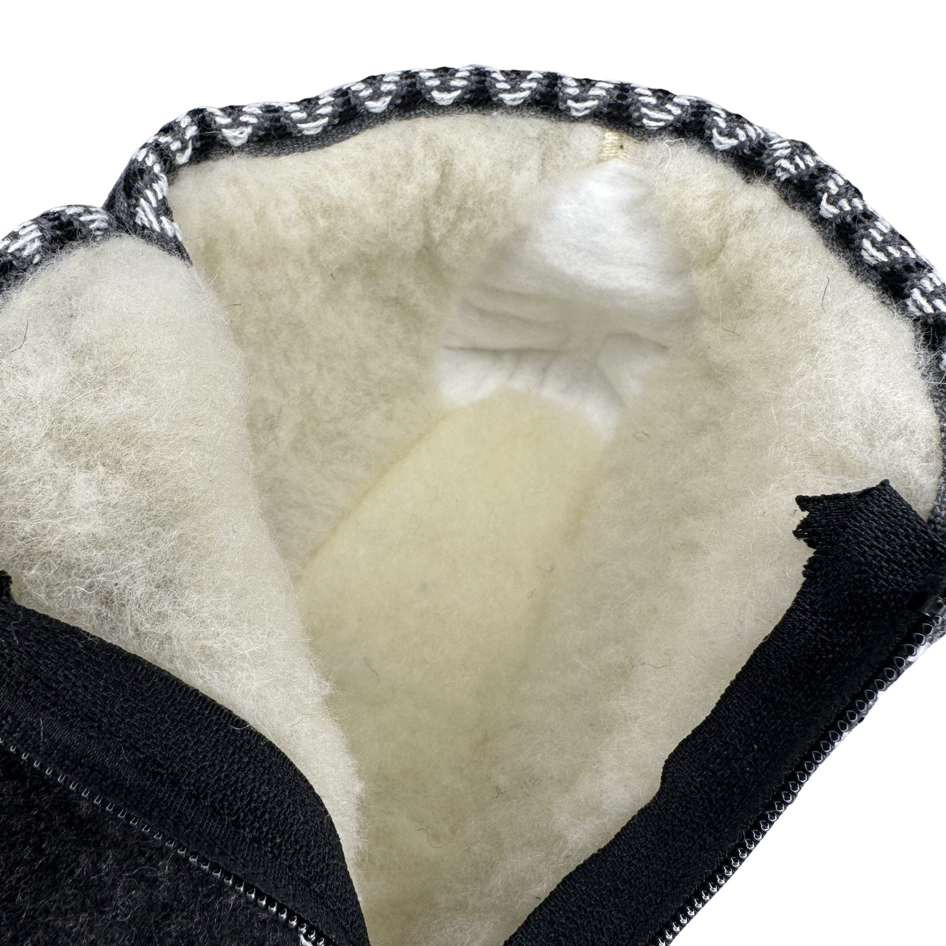 zelbut Damen Winter Filz Hausschuhe Schafwolle Hausstiefel Hüttenschuhe Reißverschluss