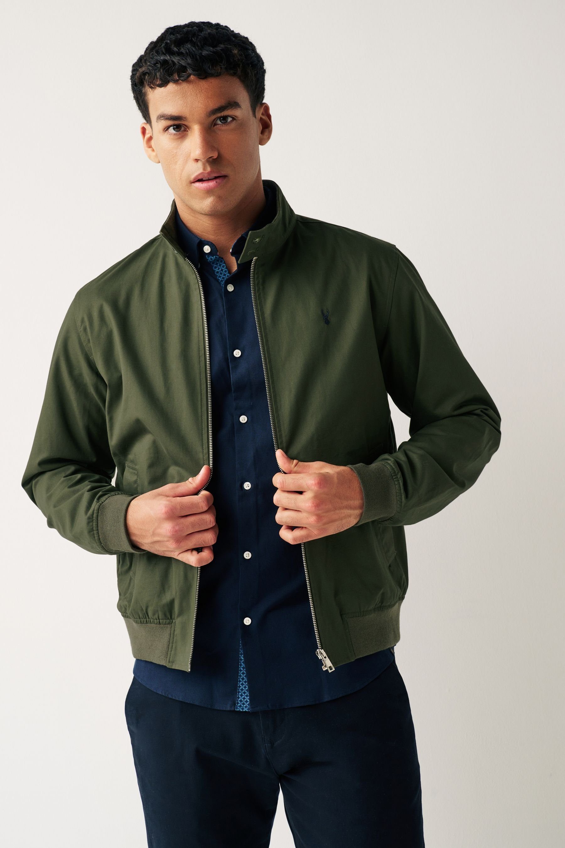 Next Blouson Wasserabweisende Harrington-Jacke mit Karofutter (1-St) günstig online kaufen