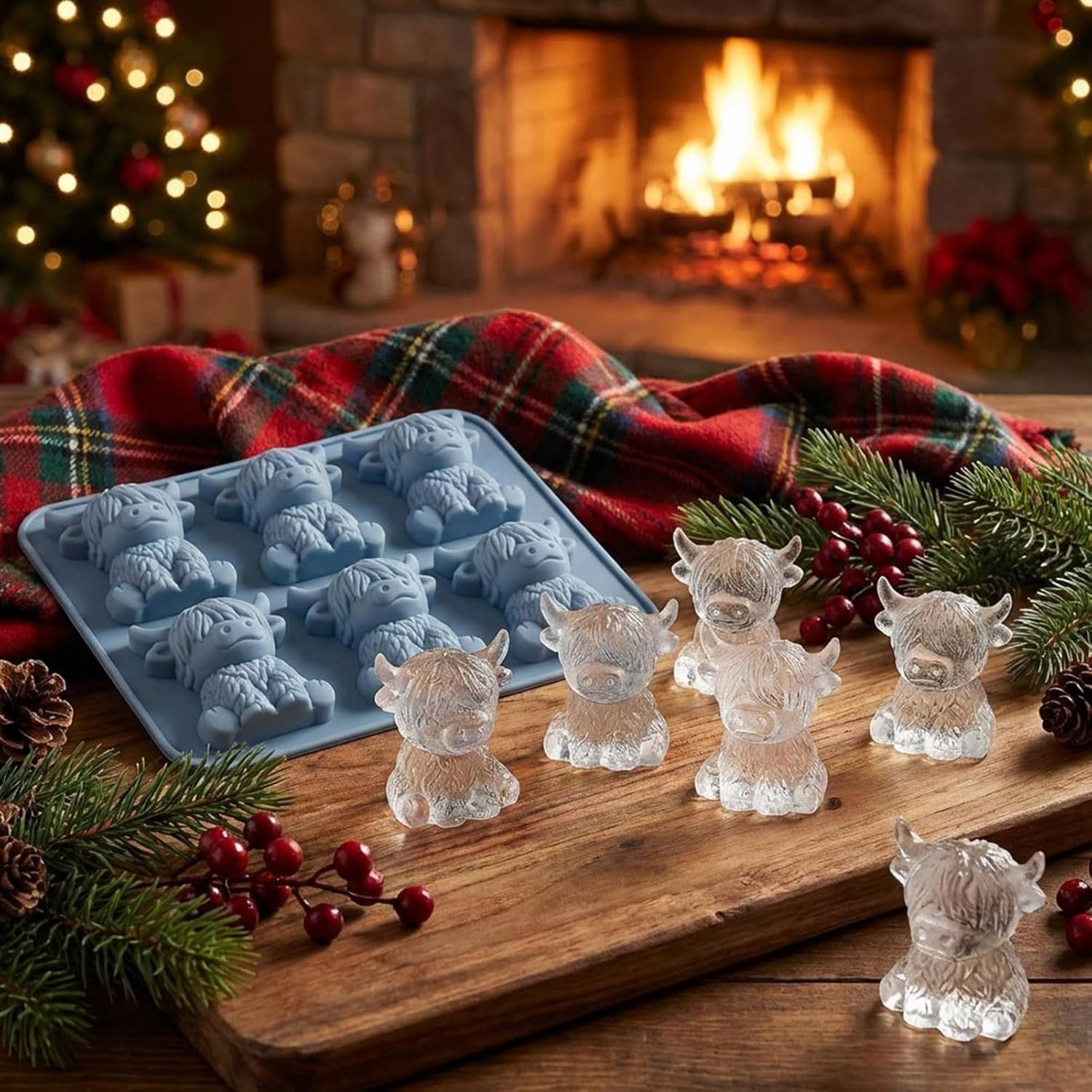 Agger Eiswürfelform Niedliche Mini 3D Hochlandrind Eiswürfelform,lustige Silikonformen, Wiederverwendbare Eiswürfelforms für Schokolade, Bonbons und Seife – Bild 5 von 5