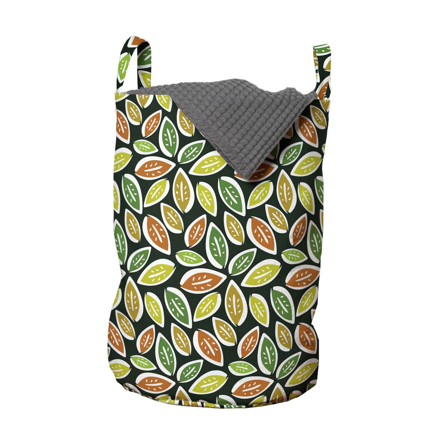 Abakuhaus Wäschesäckchen Wäschekorb mit Griffen Kordelzugverschluss für Waschsalons, Herbst Kontinuierliche Blätter Saison | Wäschesäcke