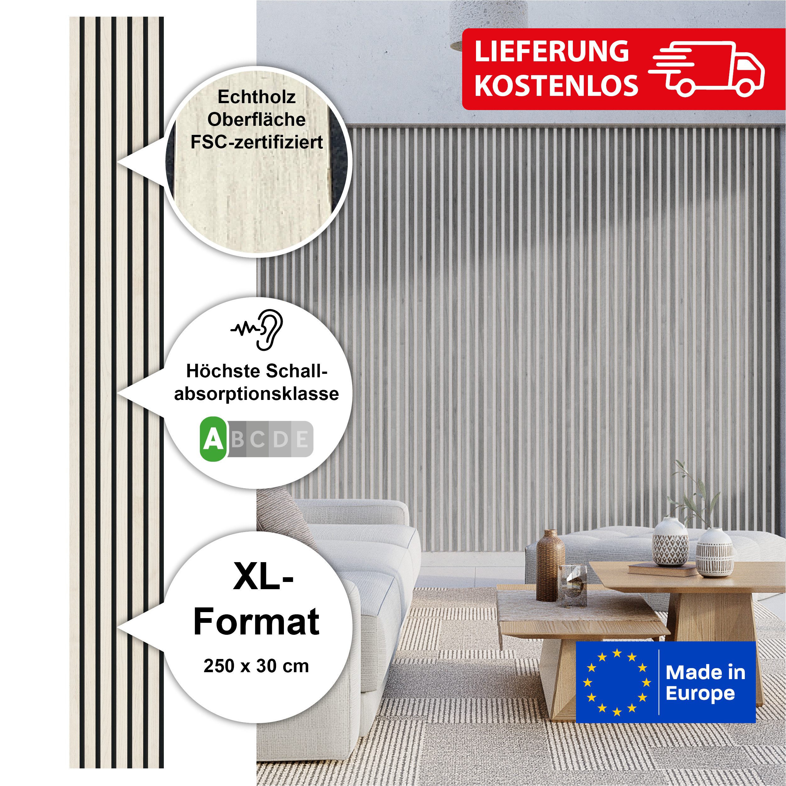 acous Schallschutzpaneel Akustikpaneel Comfort FSC® Eiche günstig online kaufen
