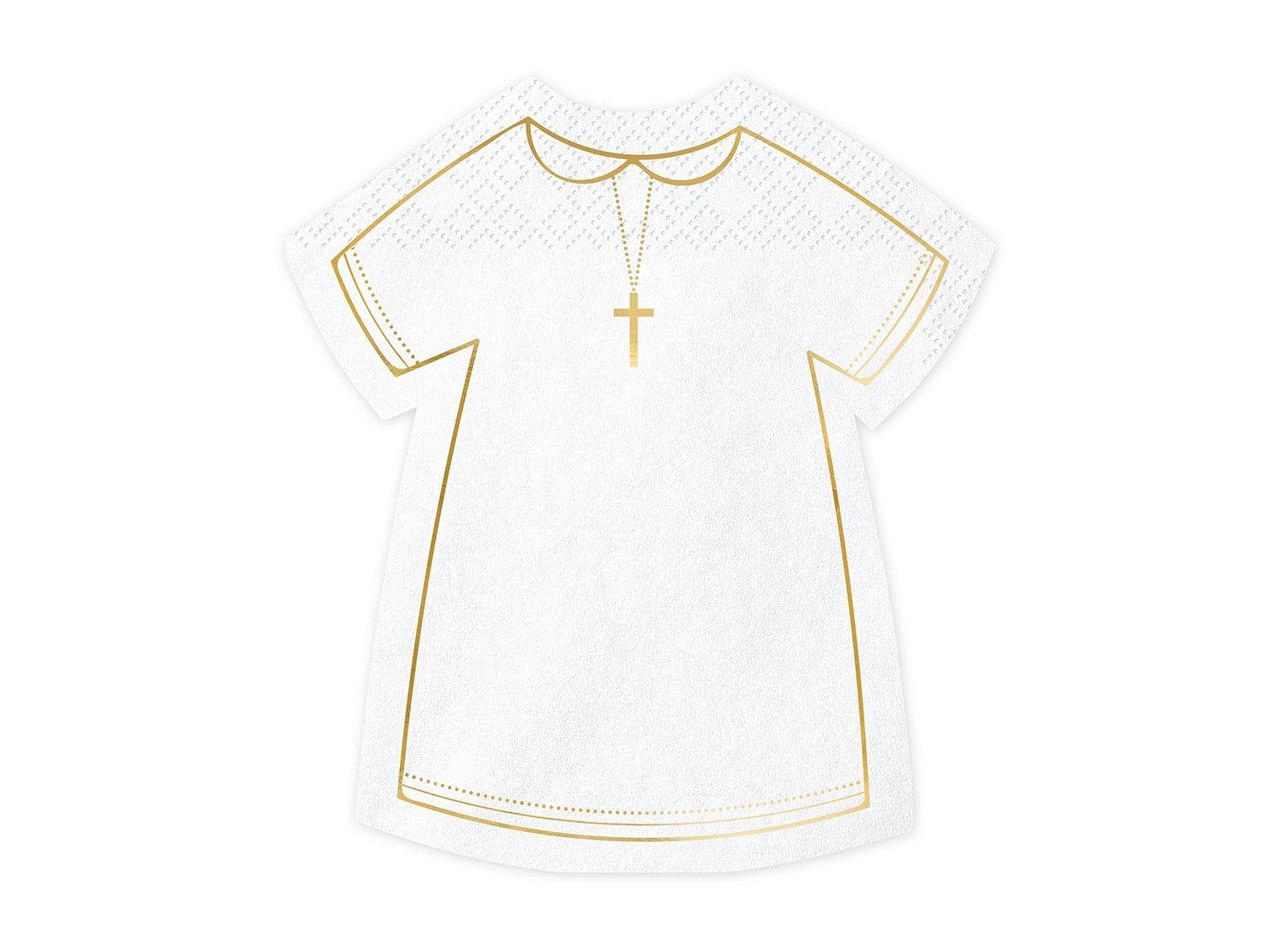 partydeco Papierserviette, Servietten zur Erstkommunion 14x16cm 20 Stück weiß gold