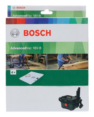 BOSCH Staubsaugerbeutel, Vliesfilterbeutel für AdvancedVac 18V, 4-teilig