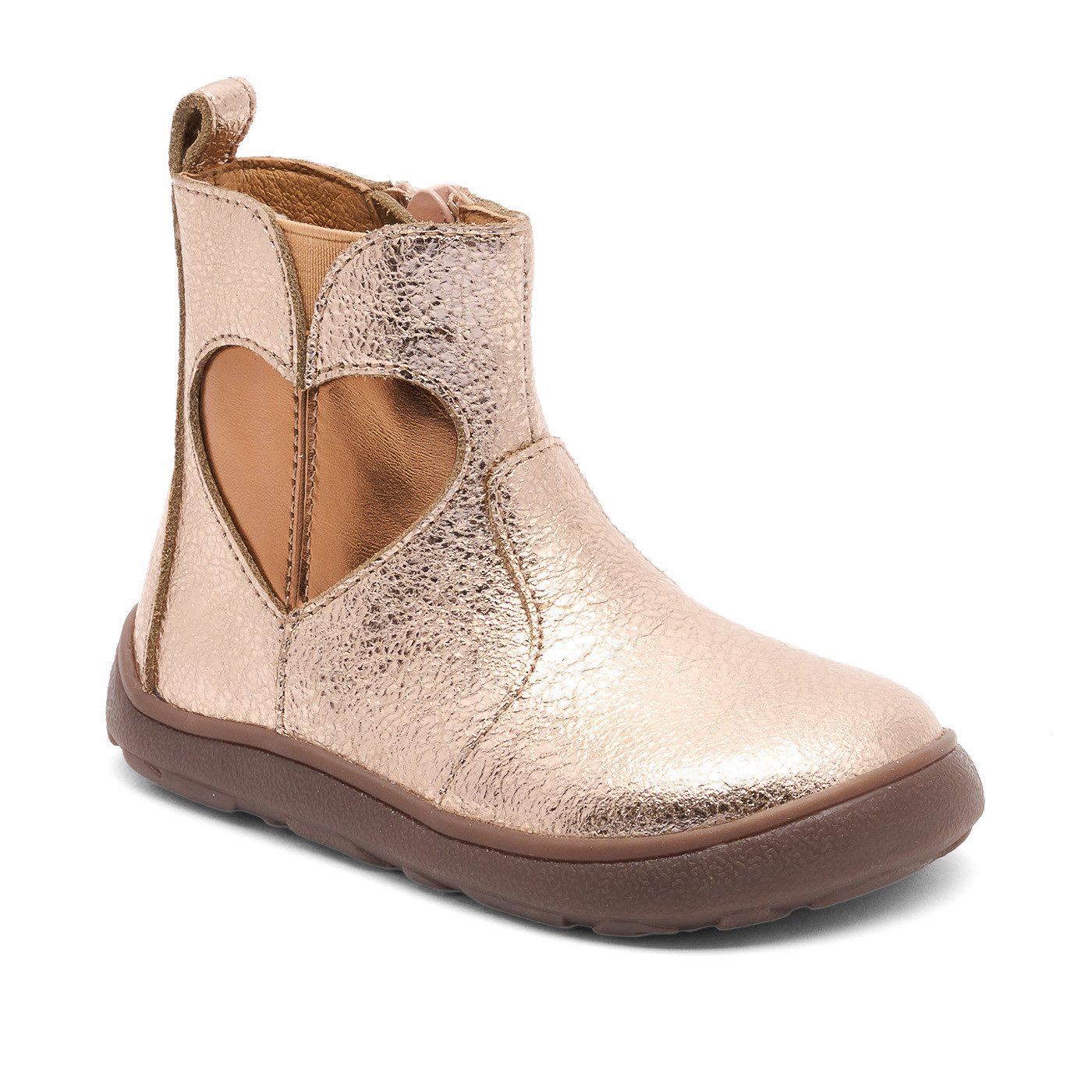 Bisgaard barefoot runa Barfußschuh Winterboots, Stiefelette mit Metallic-Herzchen-Motiv seitlich