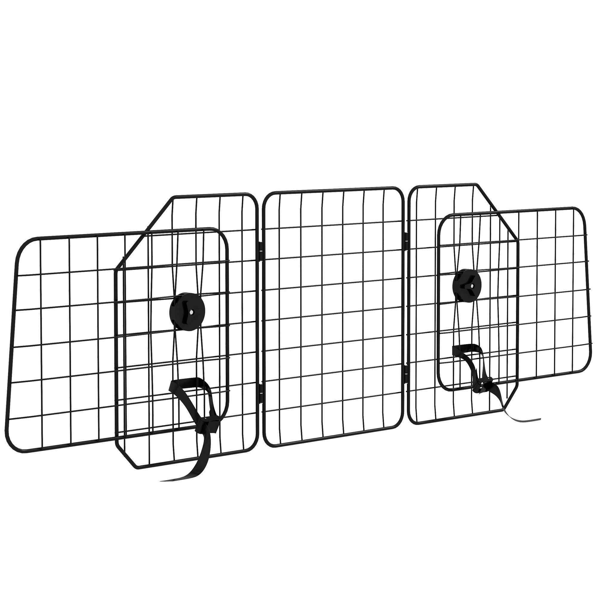 PawHut Hundegitter Auto Universal Kofferraumgitter, verstellbar (Trenngitter, 1 St., Hundegitter), Stahl, 93-150 x 42 cm, schwarz