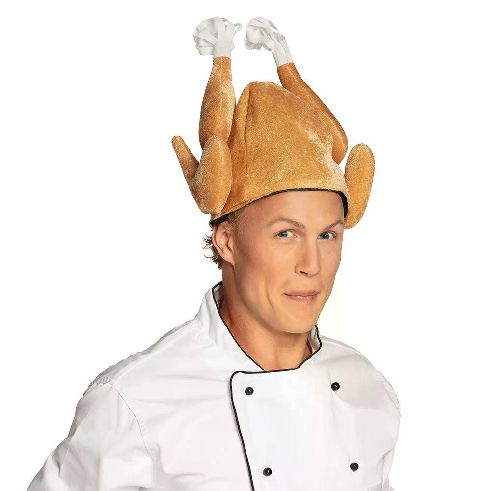 Boland Kostüm Hut Fried Chicken braun lustiger Truthahn Hut für Karneval und Party, Spaß-Accessoire für Erwachsene sorgt für gute Partylaune
