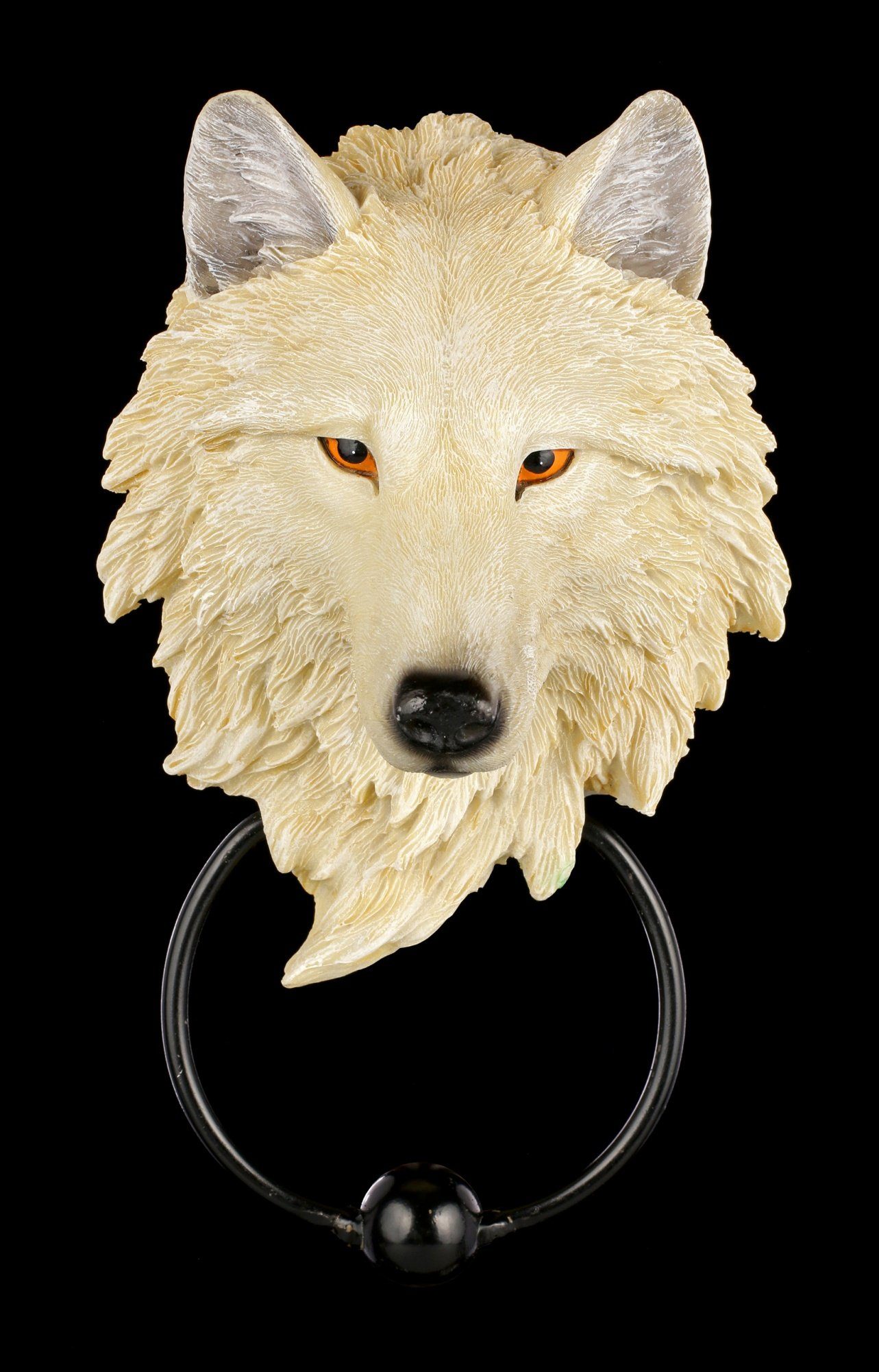 Figuren Shop GmbH Dekoobjekt Türklopfer Wolf - Light Guardian - Fantasy Dekoration Wolfskopf