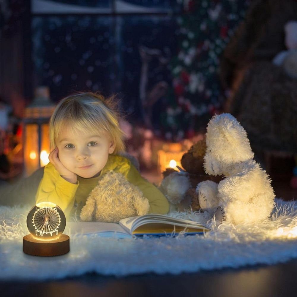 für JOYOLEDER LED Dekolicht Weihnachtsdekoration LED-Kristall-Tischlampe Kinder, USB-LED-Nachtlicht,
