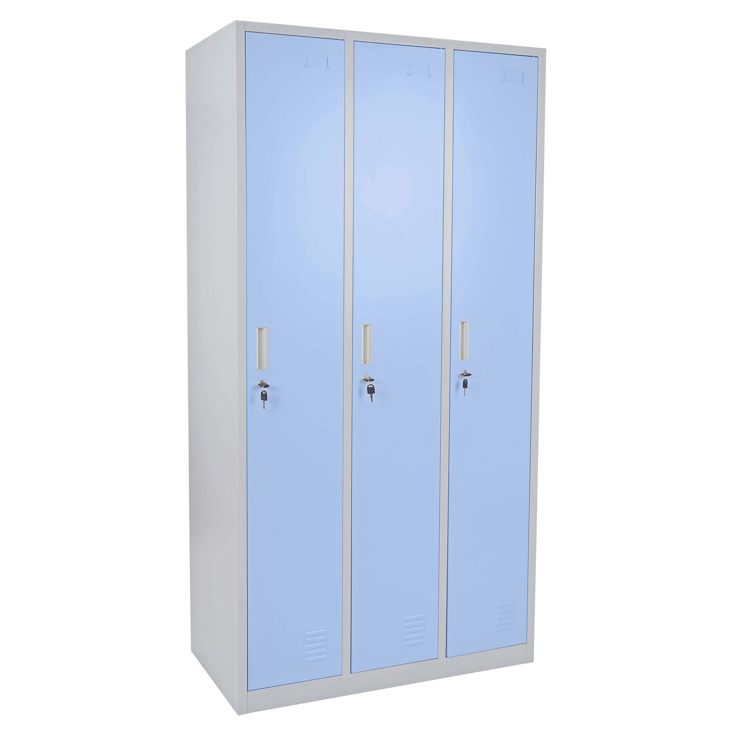 PROREGAL® Garderobenschrank Schließfach SATURN 180x180x50cm Metall 3/6 Fächer, Farbe