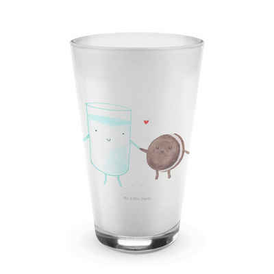 Mr. & Mrs. Panda Glas Milch Keks - Transparent - Geschenk, Milk, Latte Macchiato, Gute Laun, Premium Glas, Hitzebeständig