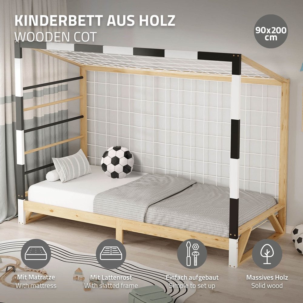 ML-DESIGN Kinderbett Kinderbett Fußballtor Holzbett mit günstig online kaufen