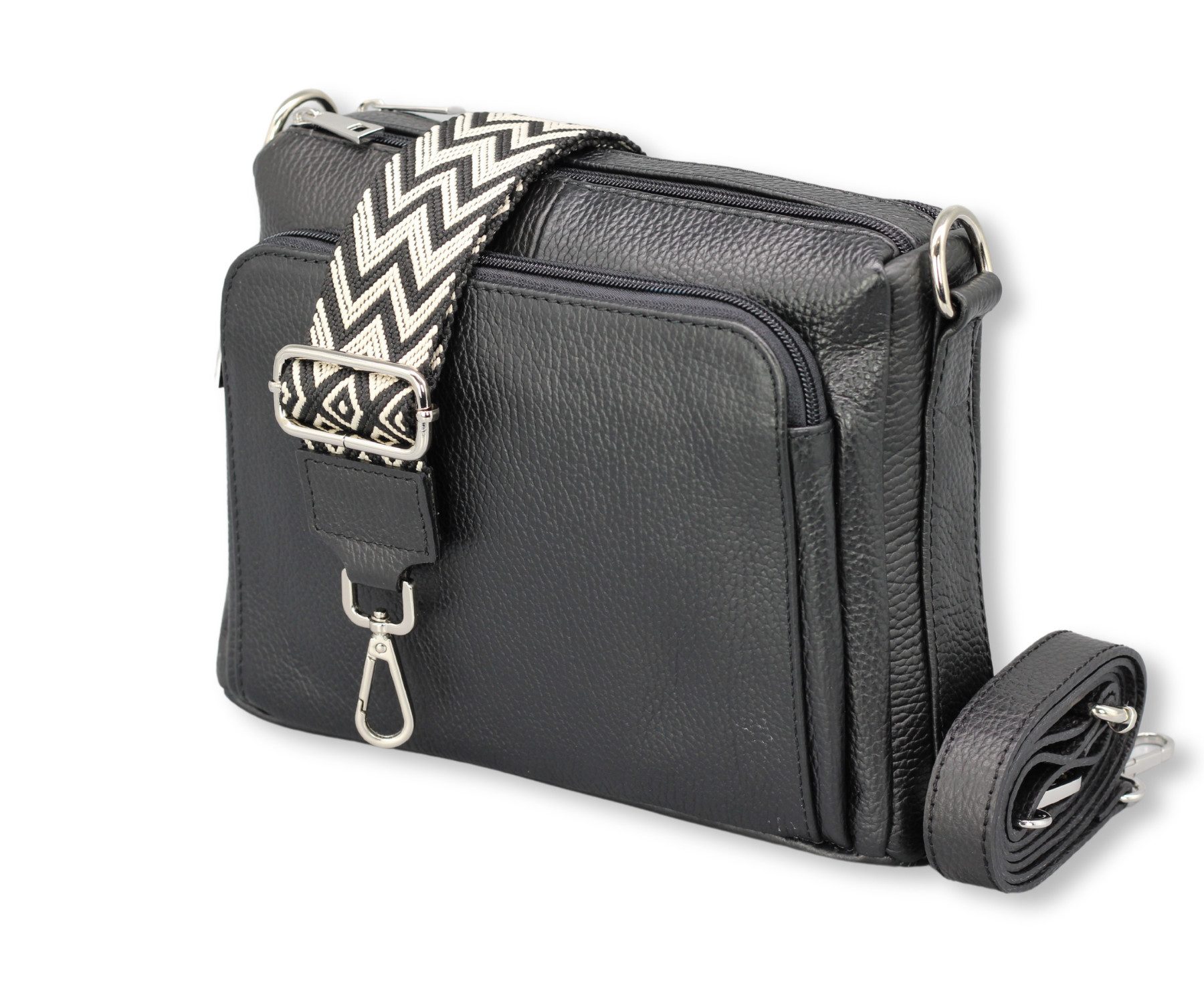Schultertasche BECKY Umhängetasche für Damen, Schultertasche aus Echtleder