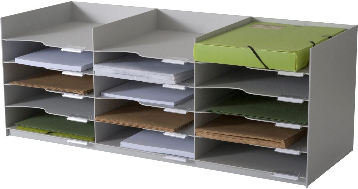 PAPERFLOW Organizer Formularbox stapelbar HxTxB 32,3x33x85,7cm 15 Fächer PS (Polystyrol) g