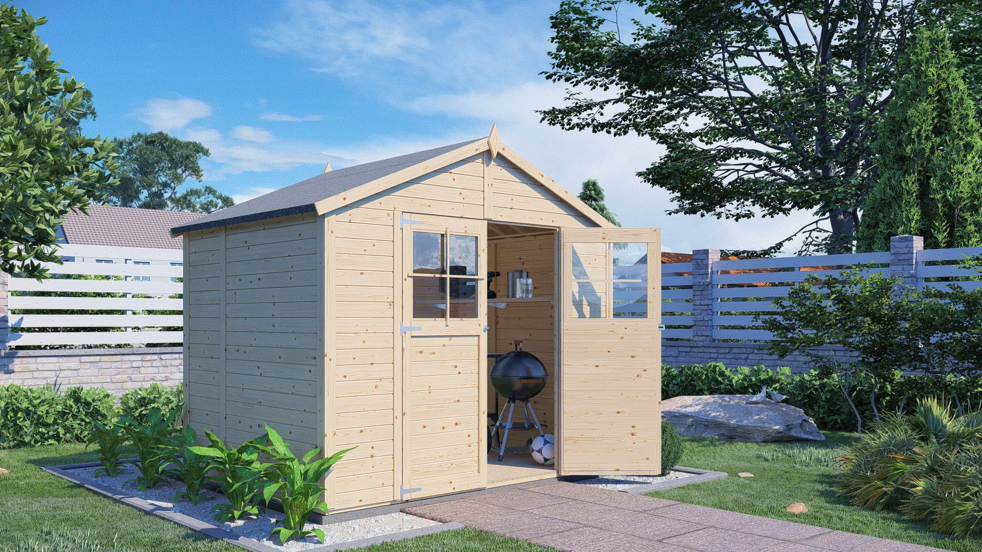 KONIFERA Gartenhaus Osterbek 3, BxT: 253x191 cm, Inklusive Fussboden