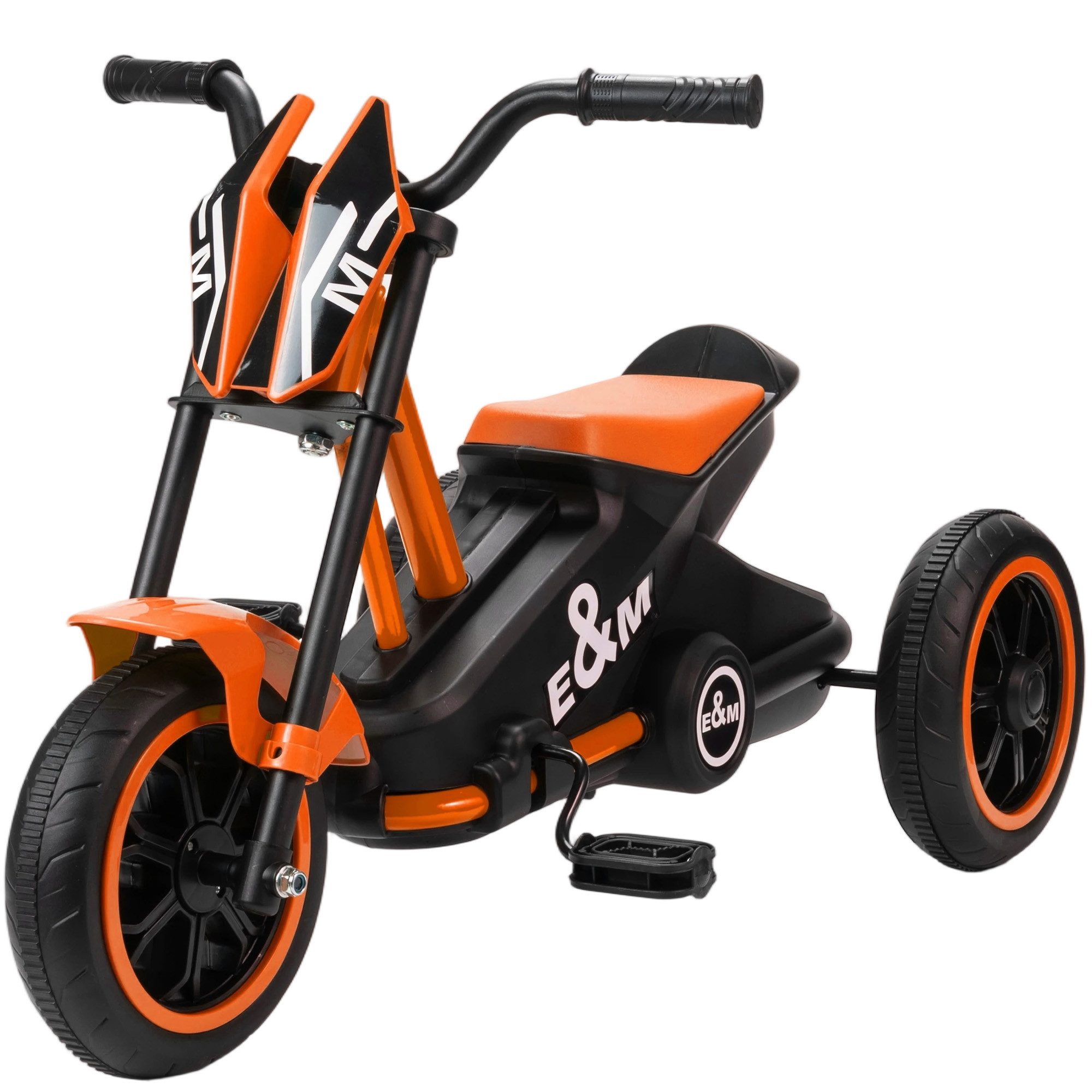AIYAPLAY Dreirad Kinderfahrrad, Laufrad, mit Pedal, für Kinder 18-36 Monaten, für den Innen- und Außenbereich, Stahl, Orange