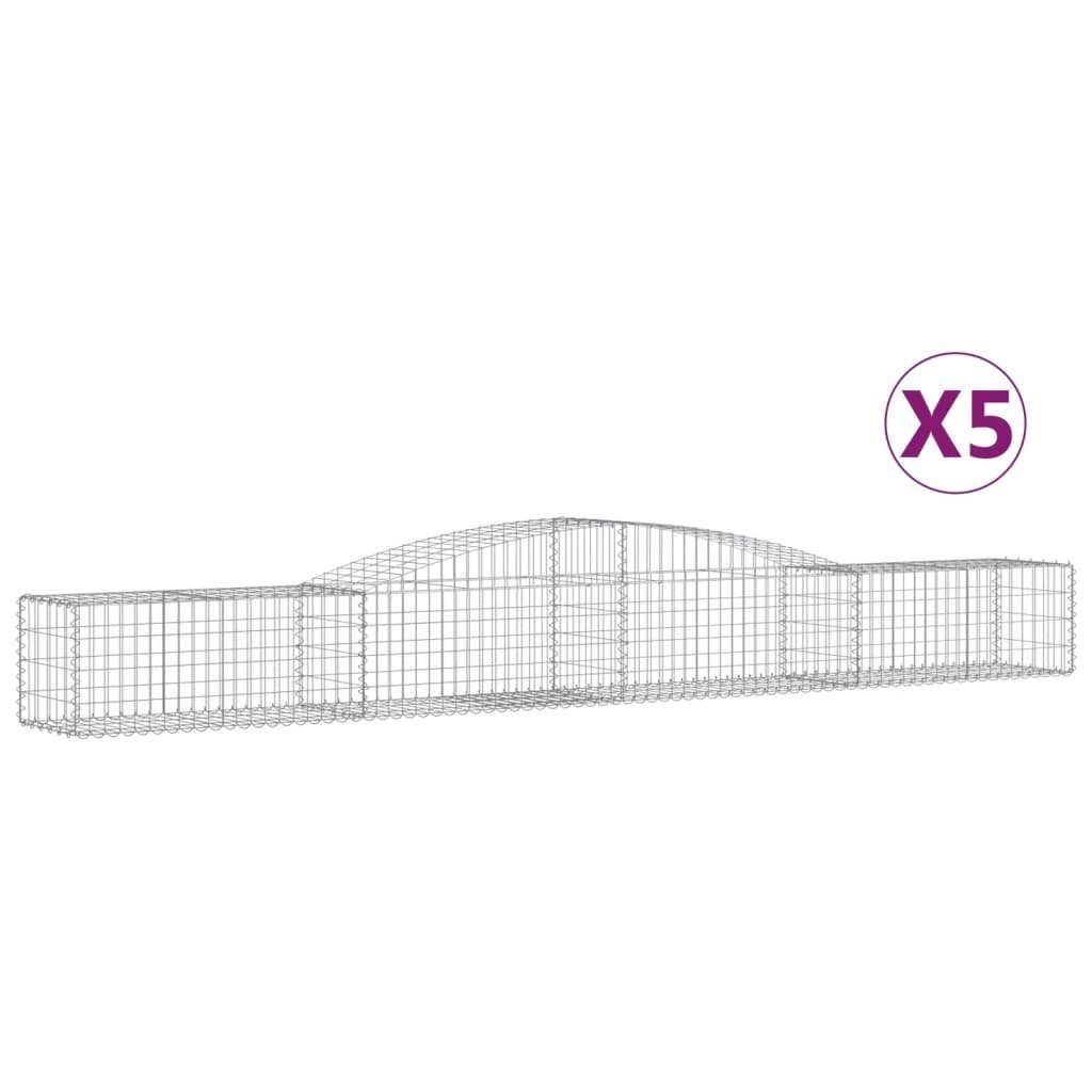 Hochbeet Gabionen mit Hochbogen 5 Stk 400x50x4060cm Verzinktes Eisen