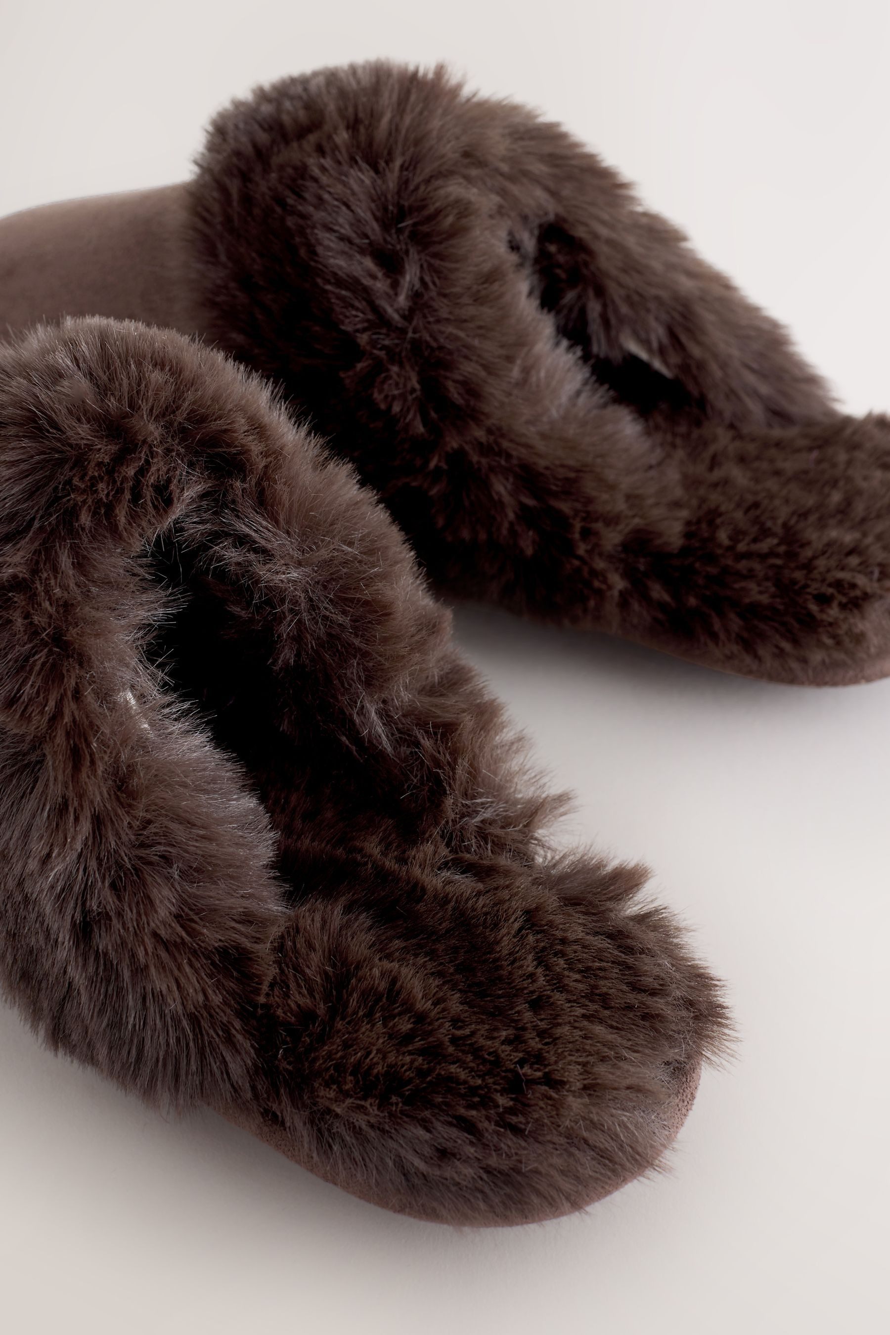 Next Hausschuhe aus Veloursleder mit Kunstfell Hausschuh (1-tlg)