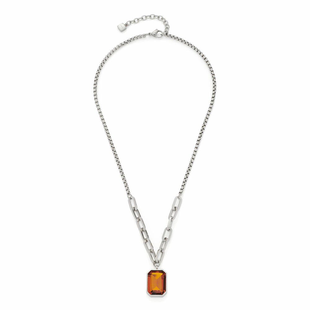 LEONARDO Edelstahlkette Candela braun|be...