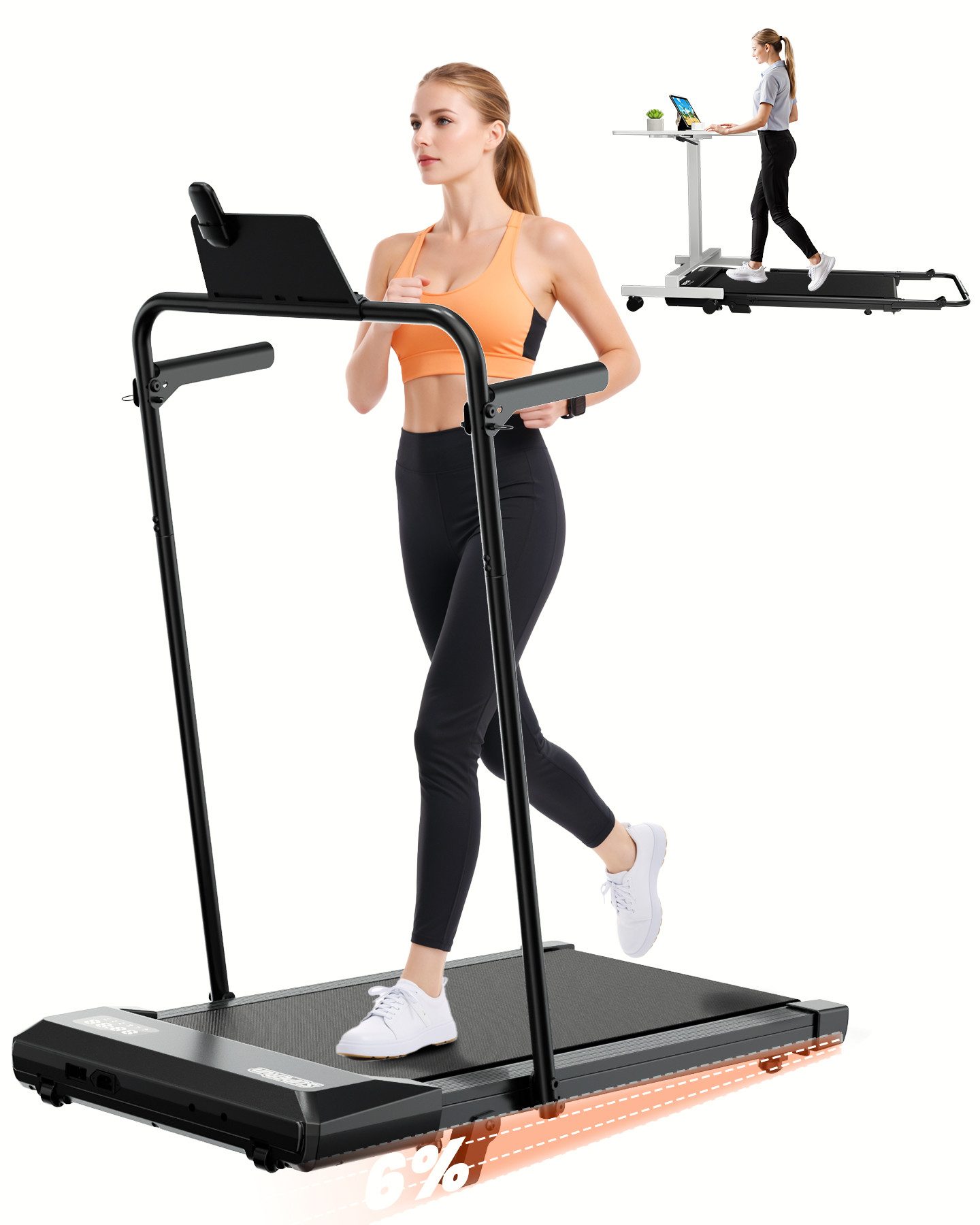 MJWW Laufband Laufband 6% Leise für Zuhause mit Trainingsmodus