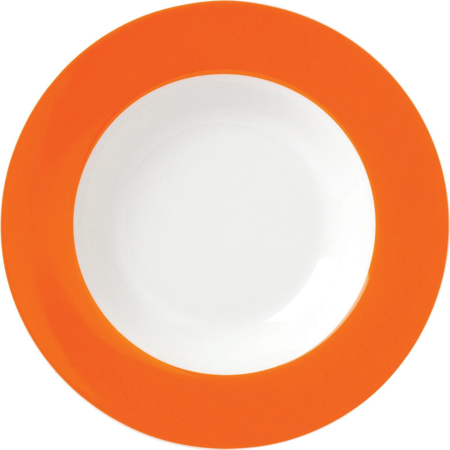 van Well Suppenteller Teller Set, Vario, (6 St), Porzellan, spülmaschinen- und mikrowellengeeignet, Ø 21,5 cm