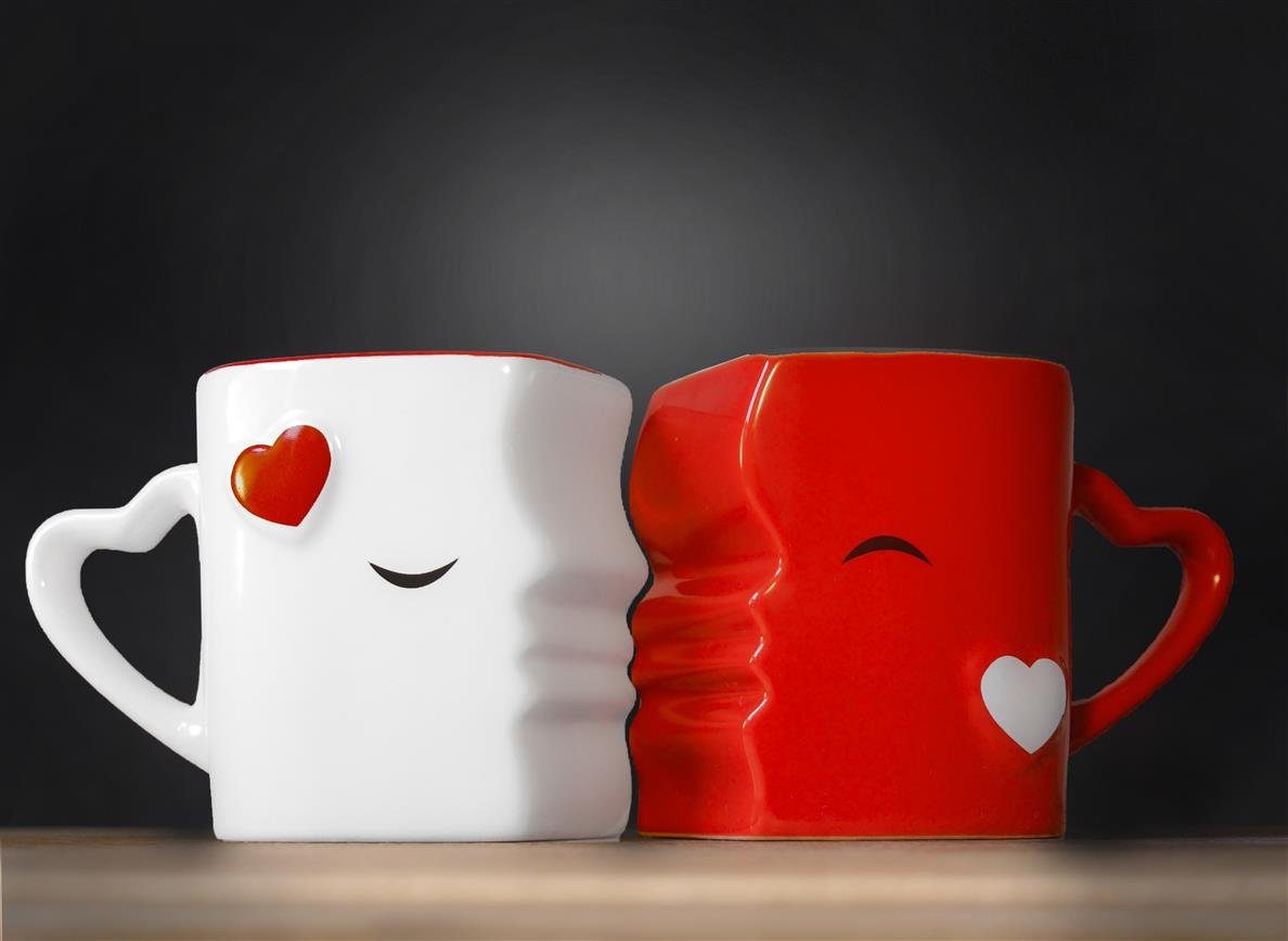 MiaMio Kaffeeservice Küssende Tassen Geschenk Set, Kaffeetassen«, Keramik (2-tlg) – Bild 4 von 5