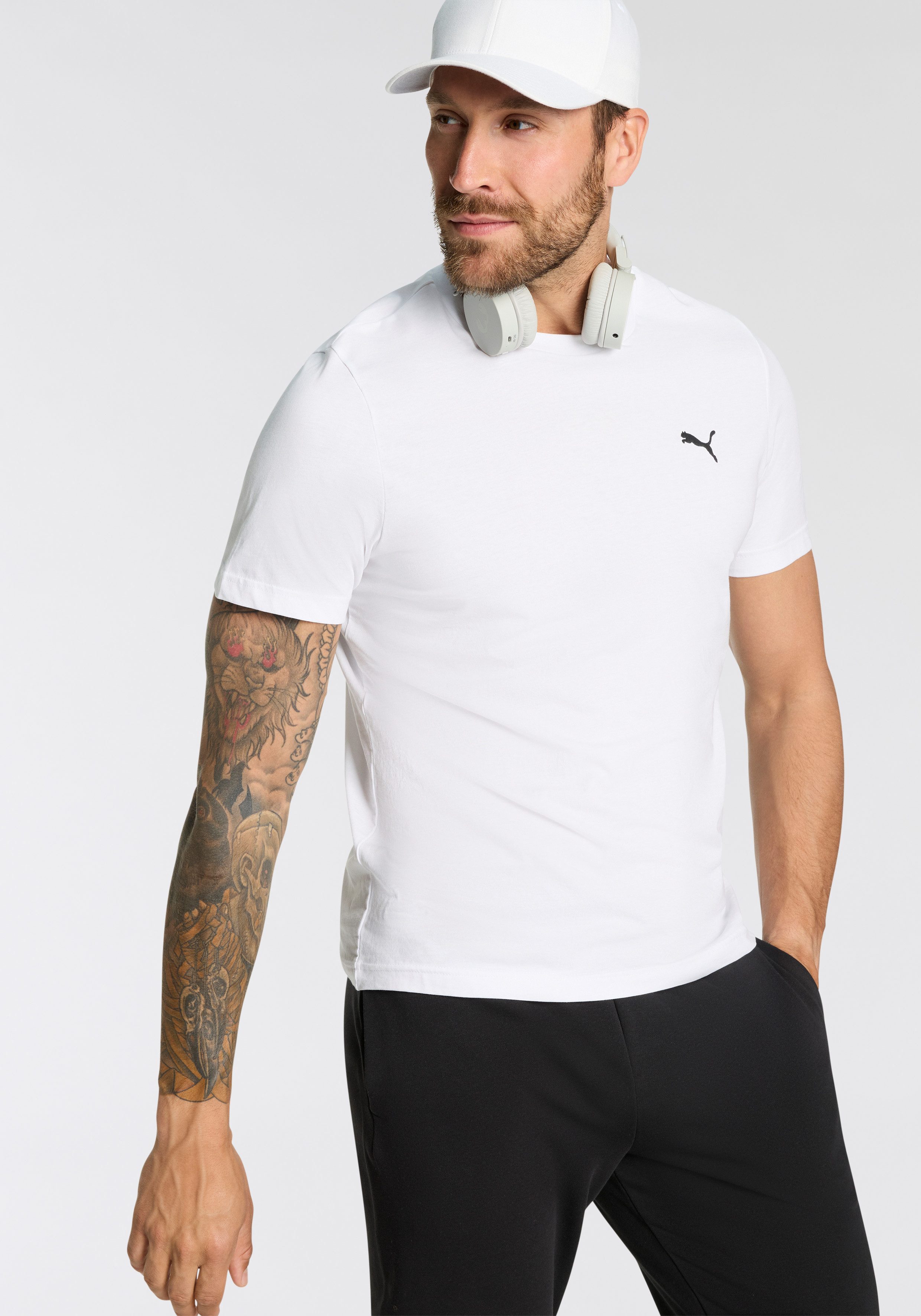 PUMA T-Shirt ESS LOGO TEE MULTIPACK M (2-tlg) Regular Fit, sportlicher Stil günstig online kaufen