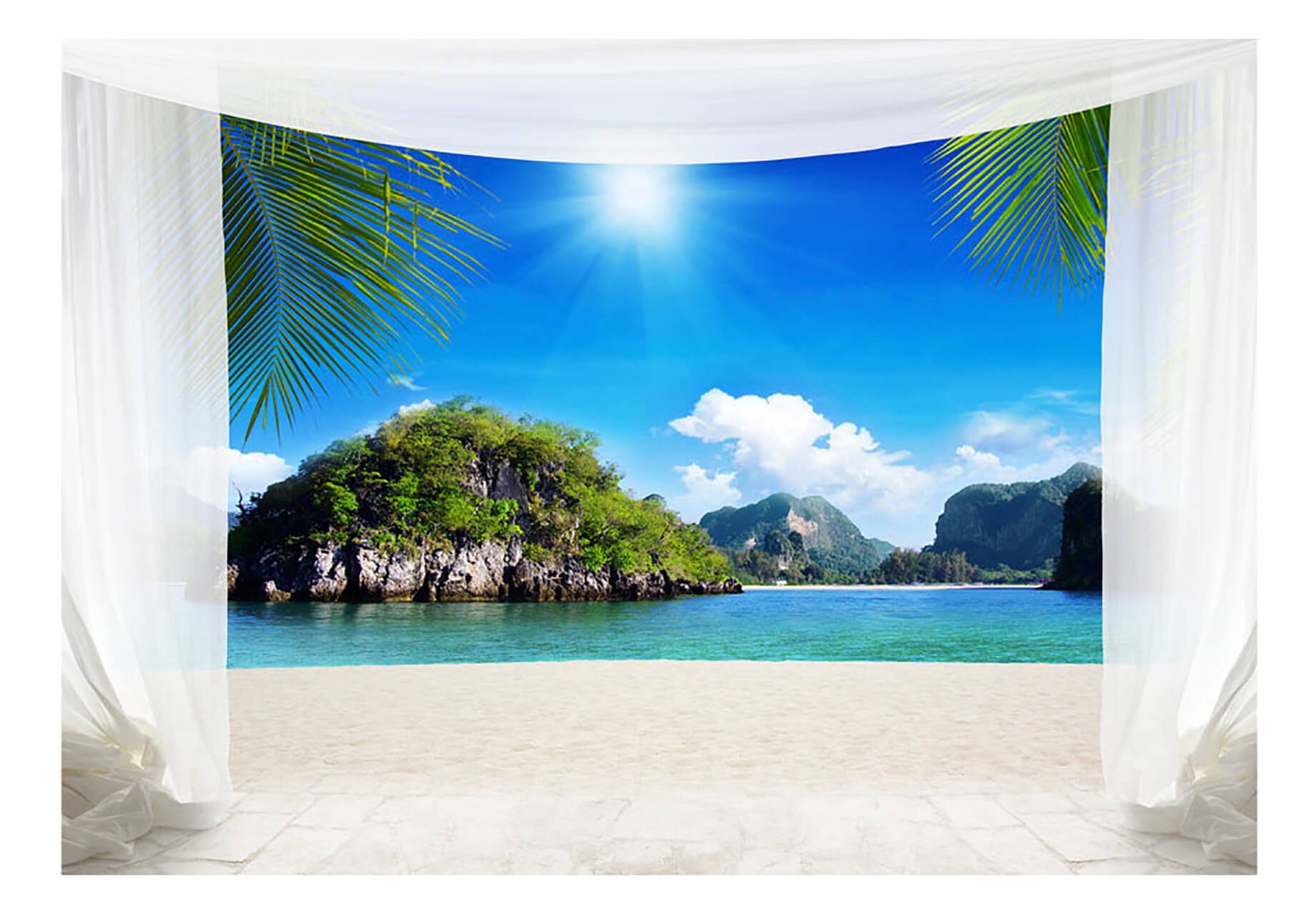 KUNSTLOFT Vliestapete Tropical Paradise 1x0.7 m, halb-matt, lichtbeständige Design Tapete