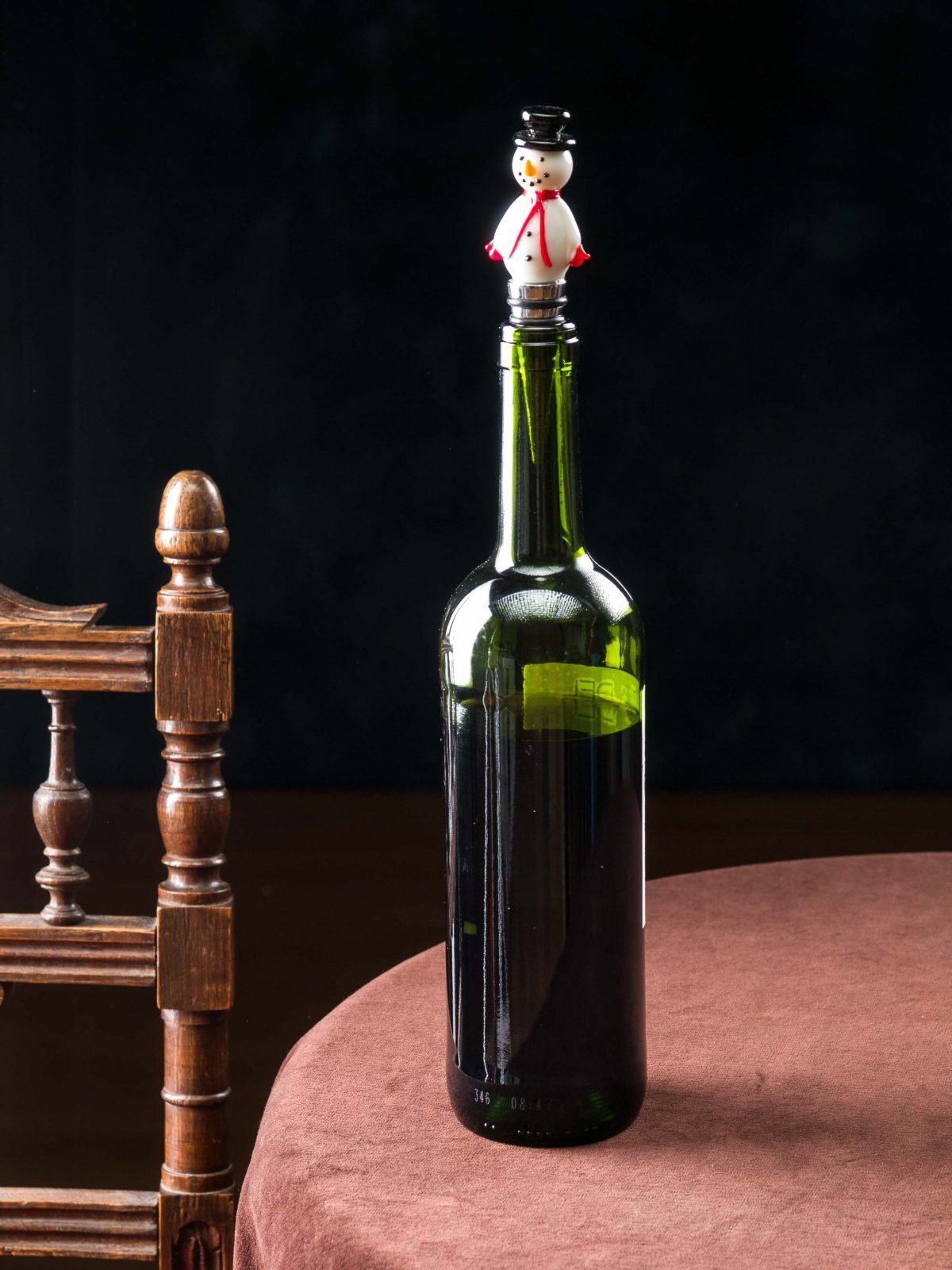 Aubaho Dekofigur Flaschenverschluss Glasverschluss Schneemann Murano s bottle Stil Glas