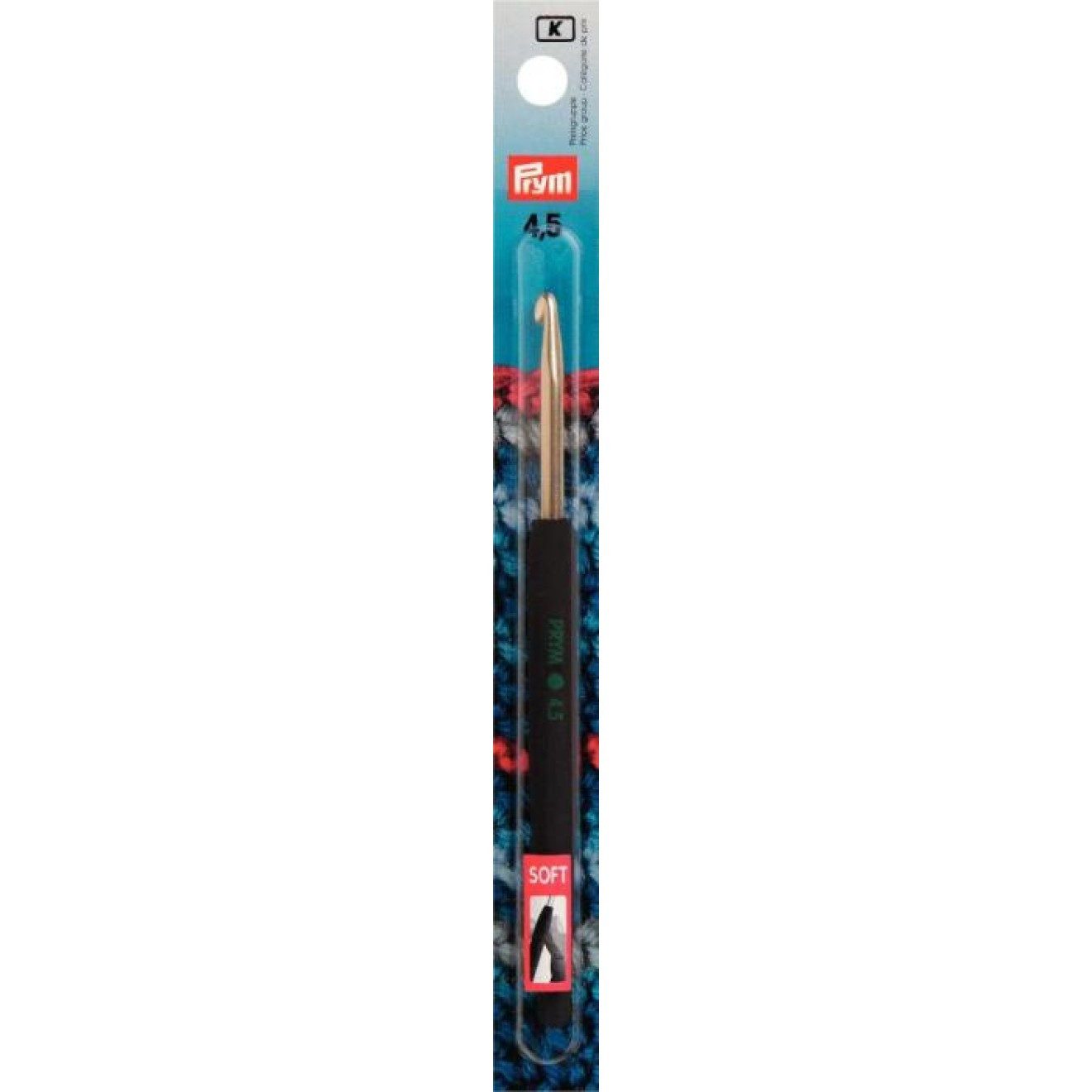 Prym Stricknadeln Wollhäkelnadel mit Softgriff 4,50 mm 15 cm silberfarbig