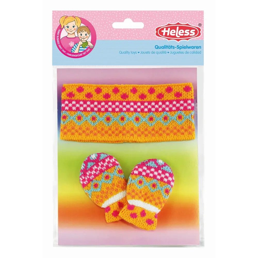 Heless Puppenkleidung Puppen-Stirnband mit Fäustlingen ''Jolly'', klein, Gr. 28-35 cm