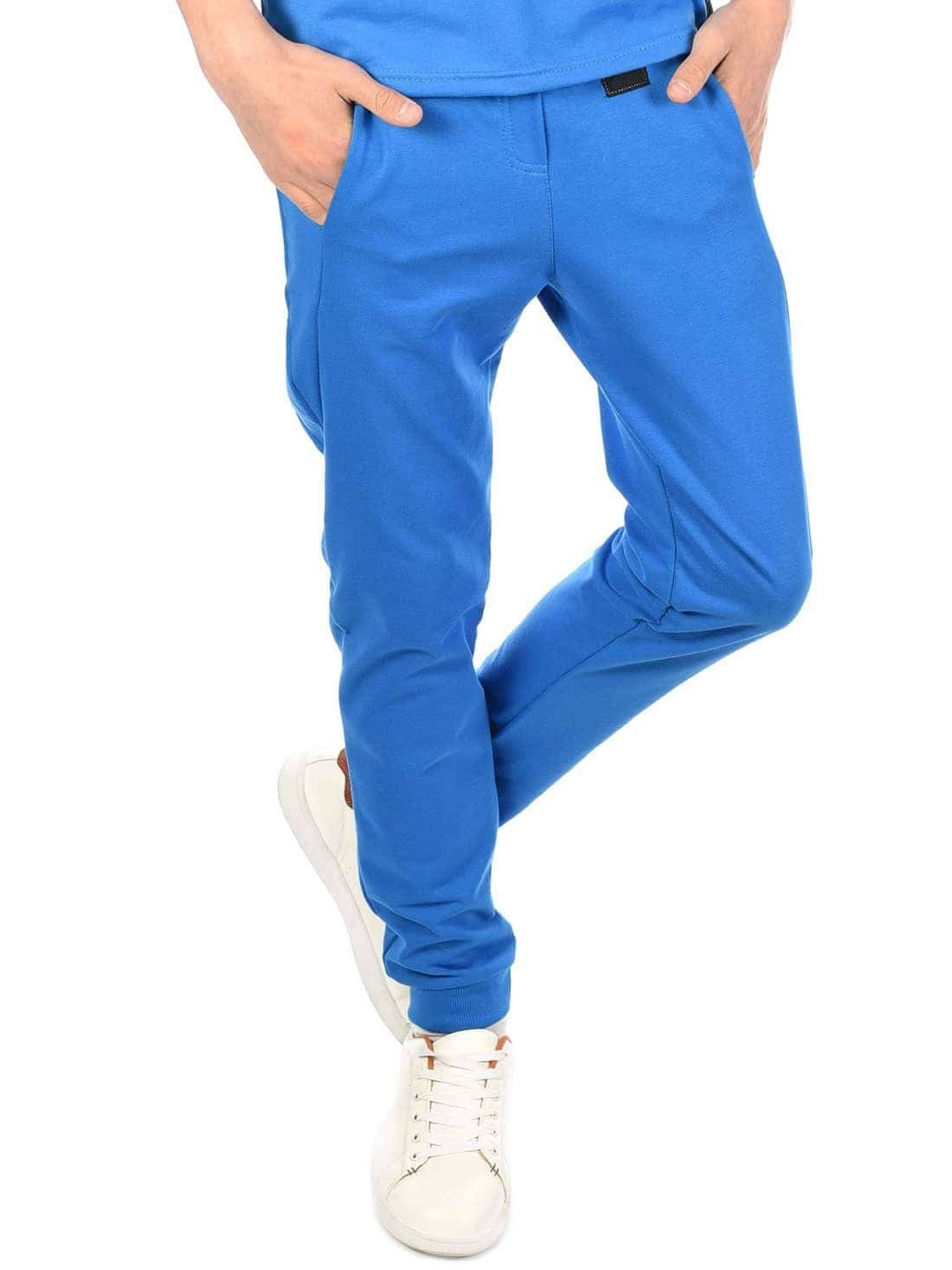 Blau mit (1-tlg) Kinder Ripp-Bündchen Freizeithose BEZLIT Stoffhose Jungen