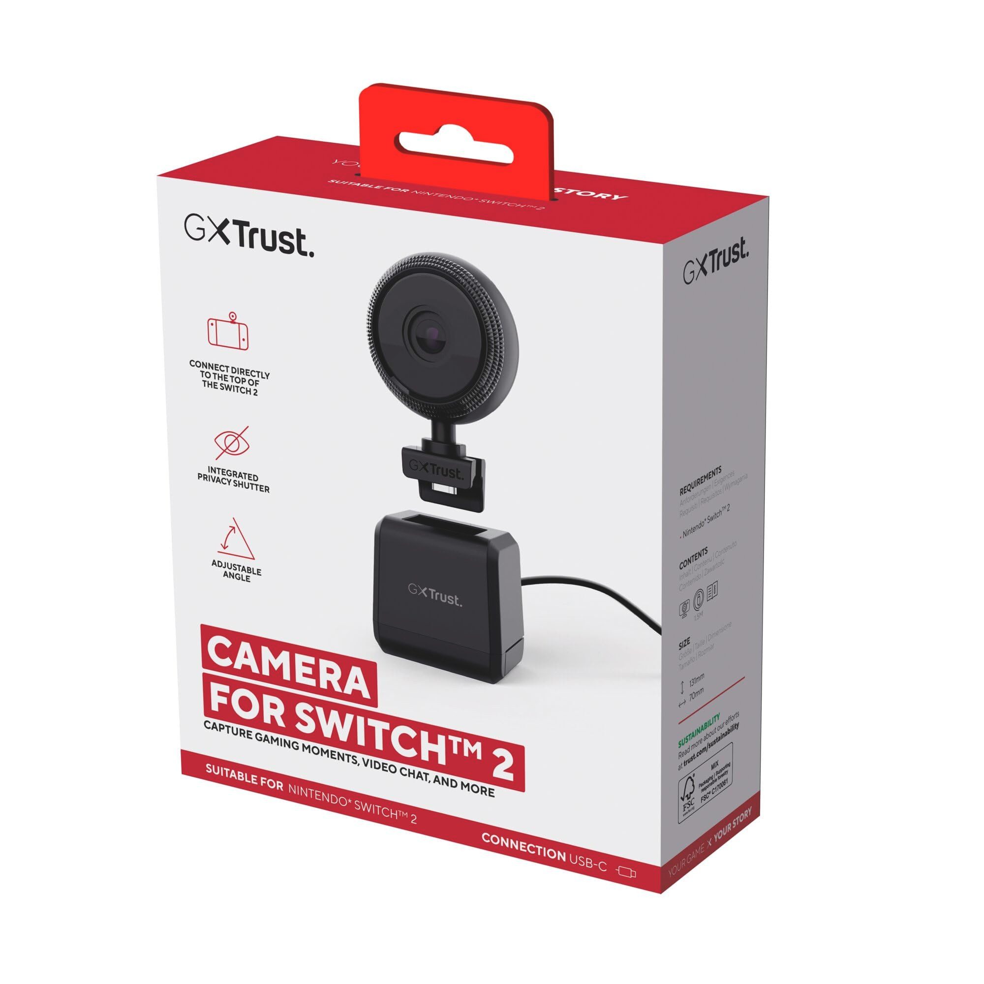 Trust GXT 1259 Camcorder (Full HD Kamera mit 80° Blickfeld und USB-Stromversorgung)