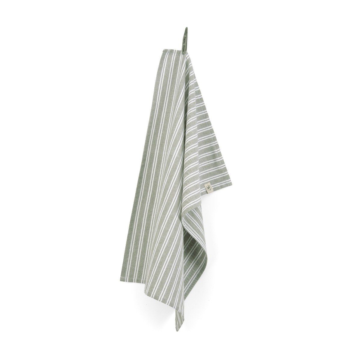 Walra Geschirrtuch Geschirrhandtuch Dry with Stripes Armeegrün - 50x70 cm, aus 100% Baumwolle, Premium-Qualität - Vielfältig einsetzbares