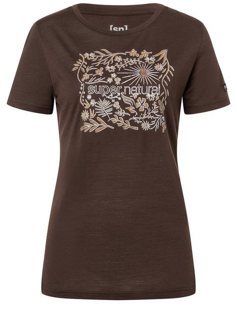 SUPER.NATURAL Print-Shirt für Damen, Merino SN FLOWER TEE Blumen Motiv, Log günstig online kaufen