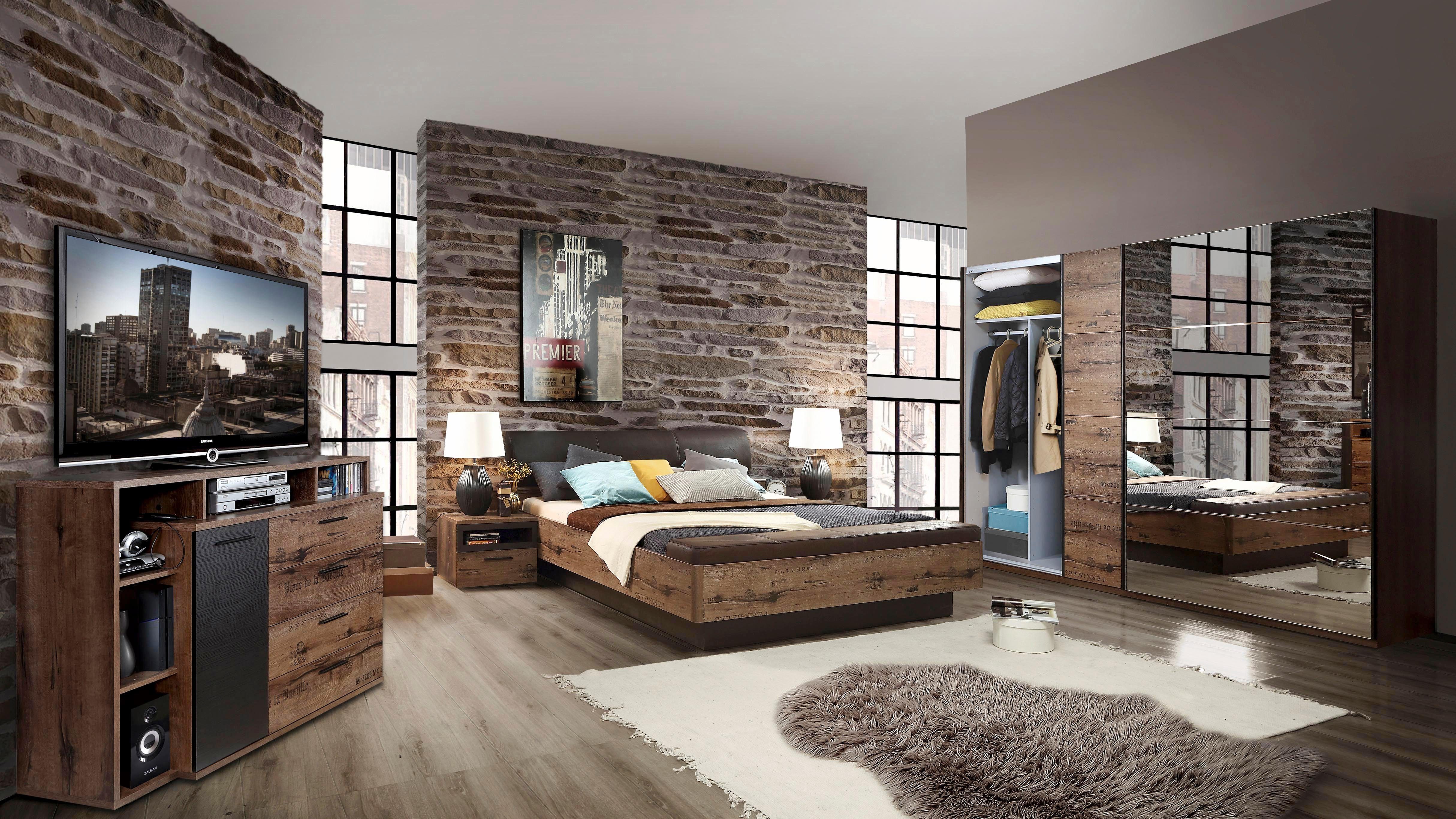 FORTE Schwebetürenschrank Jacky, mit Spiegelpaneele, Metallgriffe (B/H/T ca: 270/210x61)
