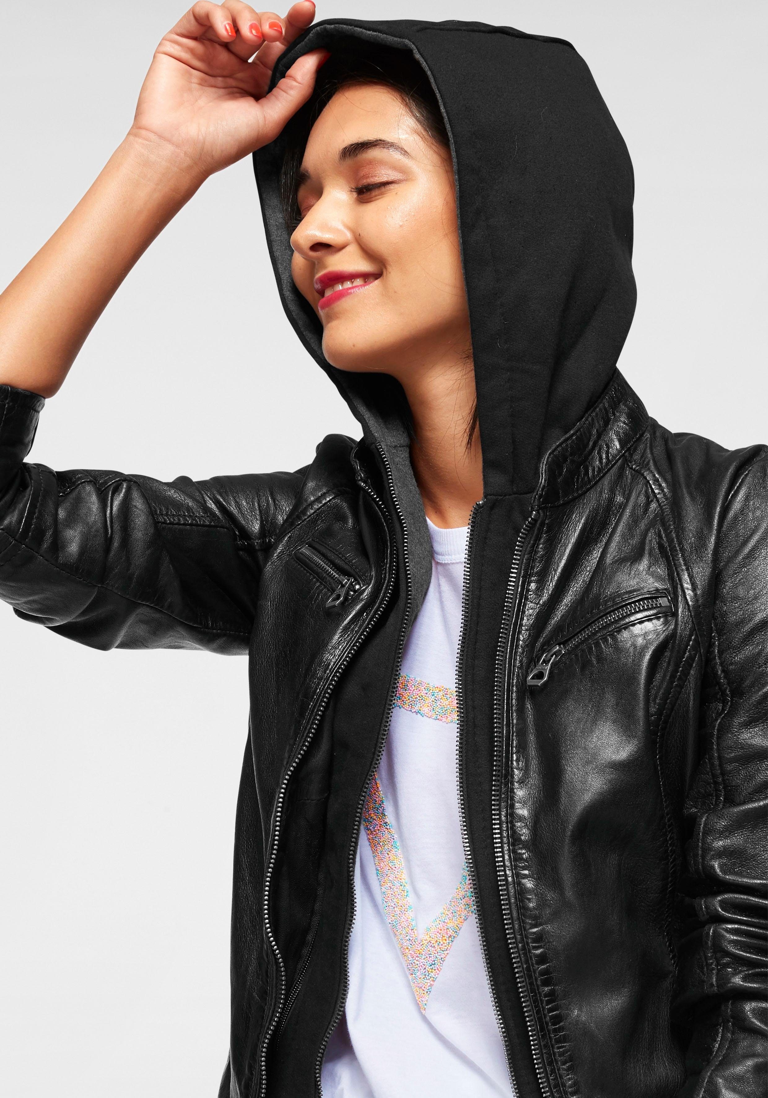 Mauritius Lederjacke NOLA Two-in-One Style - mit abnehmbarer Jersey-Kapuze – Bild 5 von 5