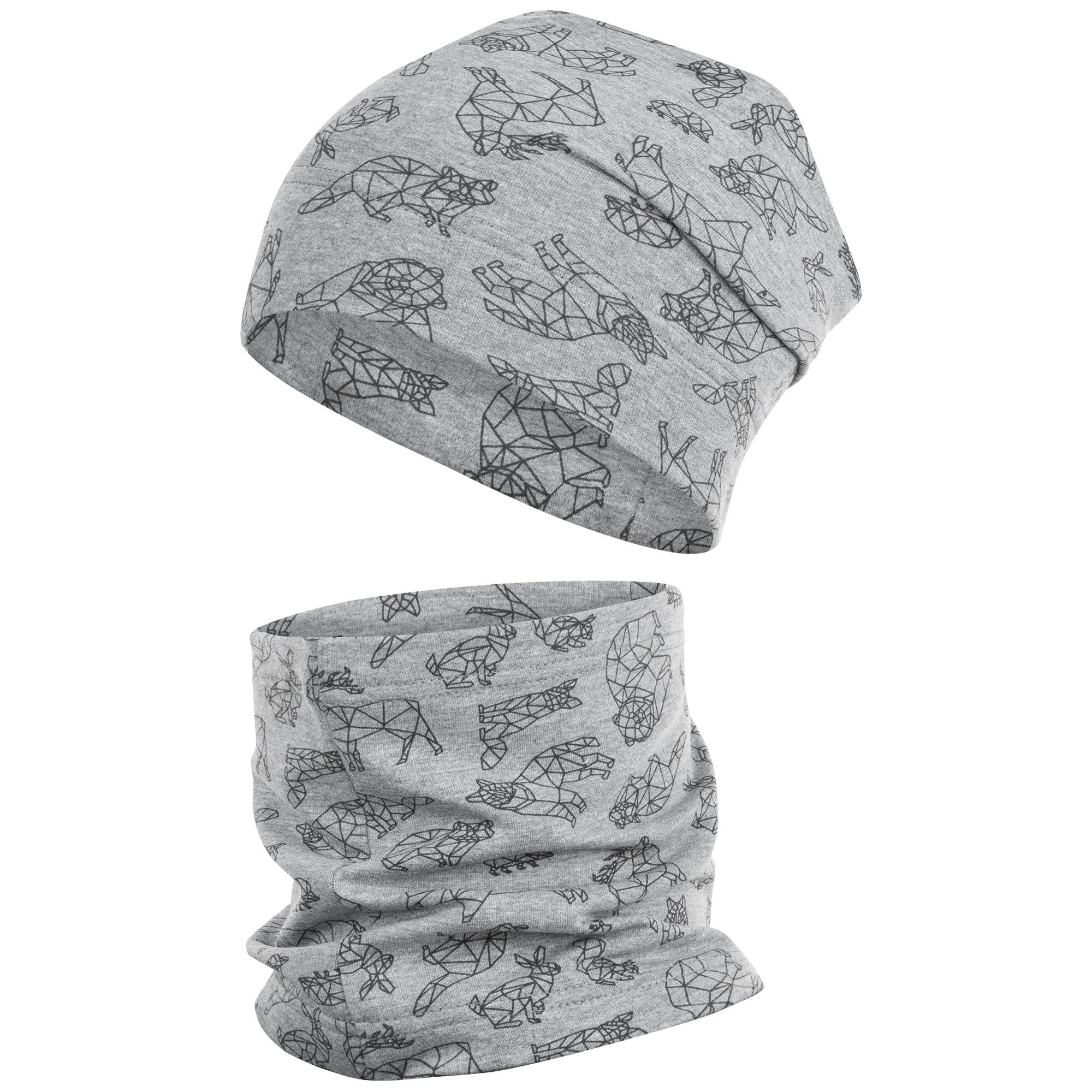 Mütze & Schal Übergangsmütze + Schlauchschal Beanie Stoffmütze Jungen im Set Loop