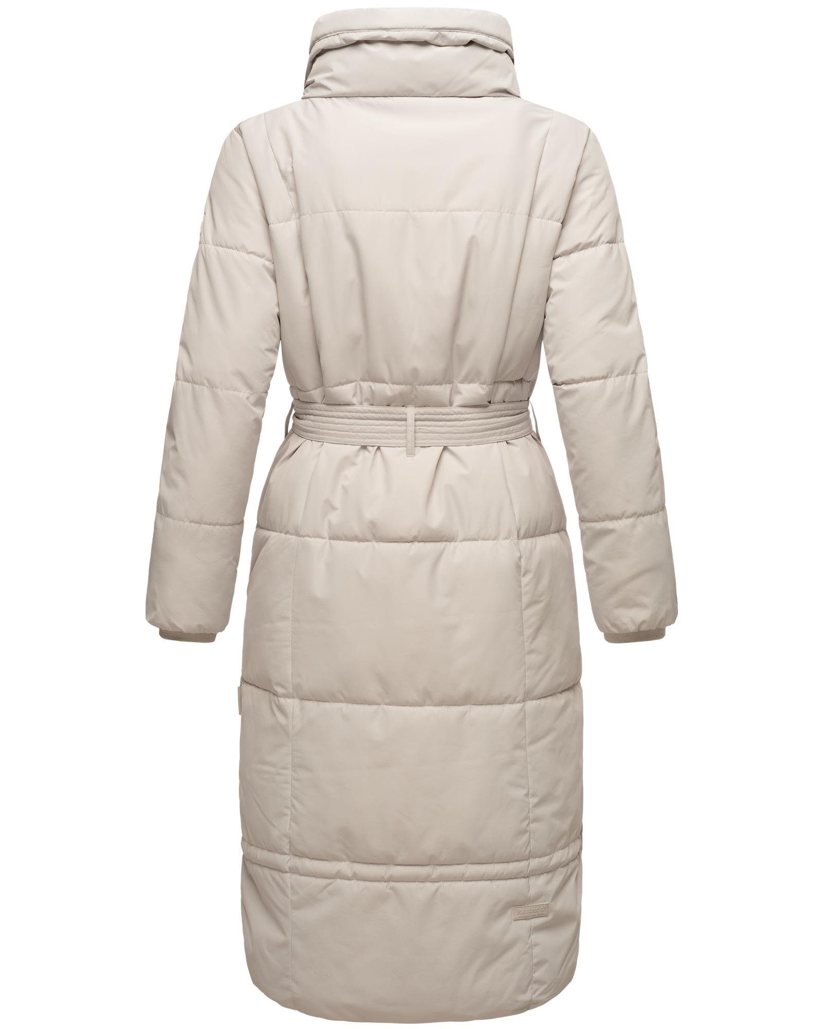 Navahoo Steppmantel Mirenaa Stylischer Damen Wintermantel mit Gürtel