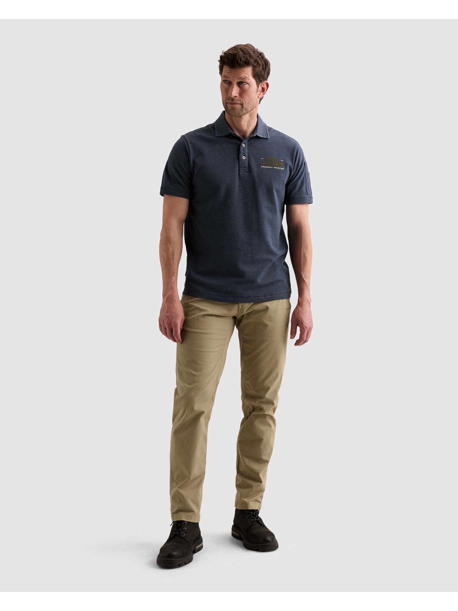 PME LEGEND Poloshirt Aufgesetzte Ärmeltasche mit Marken- Label – Bild 4 von 5