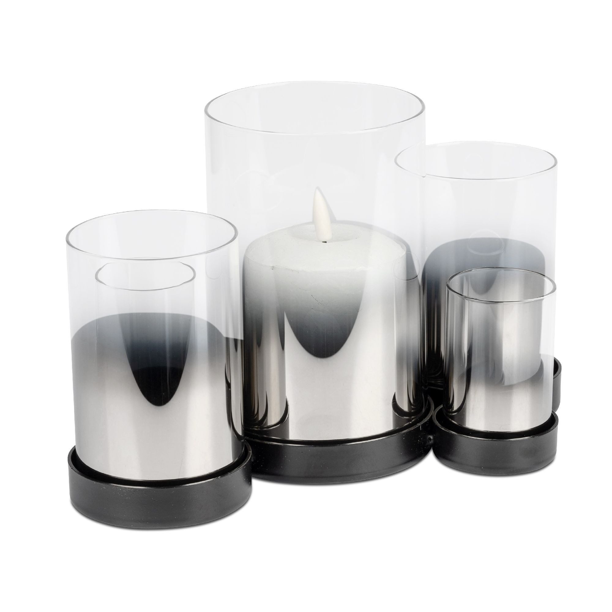 formano Kerzenhalter Rauchglas, Farbe: Schwarz, Motiv: Rauchglas