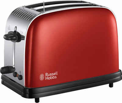 RUSSELL HOBBS Toaster Colours Plus+ Flame Red 23330-56, 2 kurze Schlitze, für 2 Scheiben, 1670 W