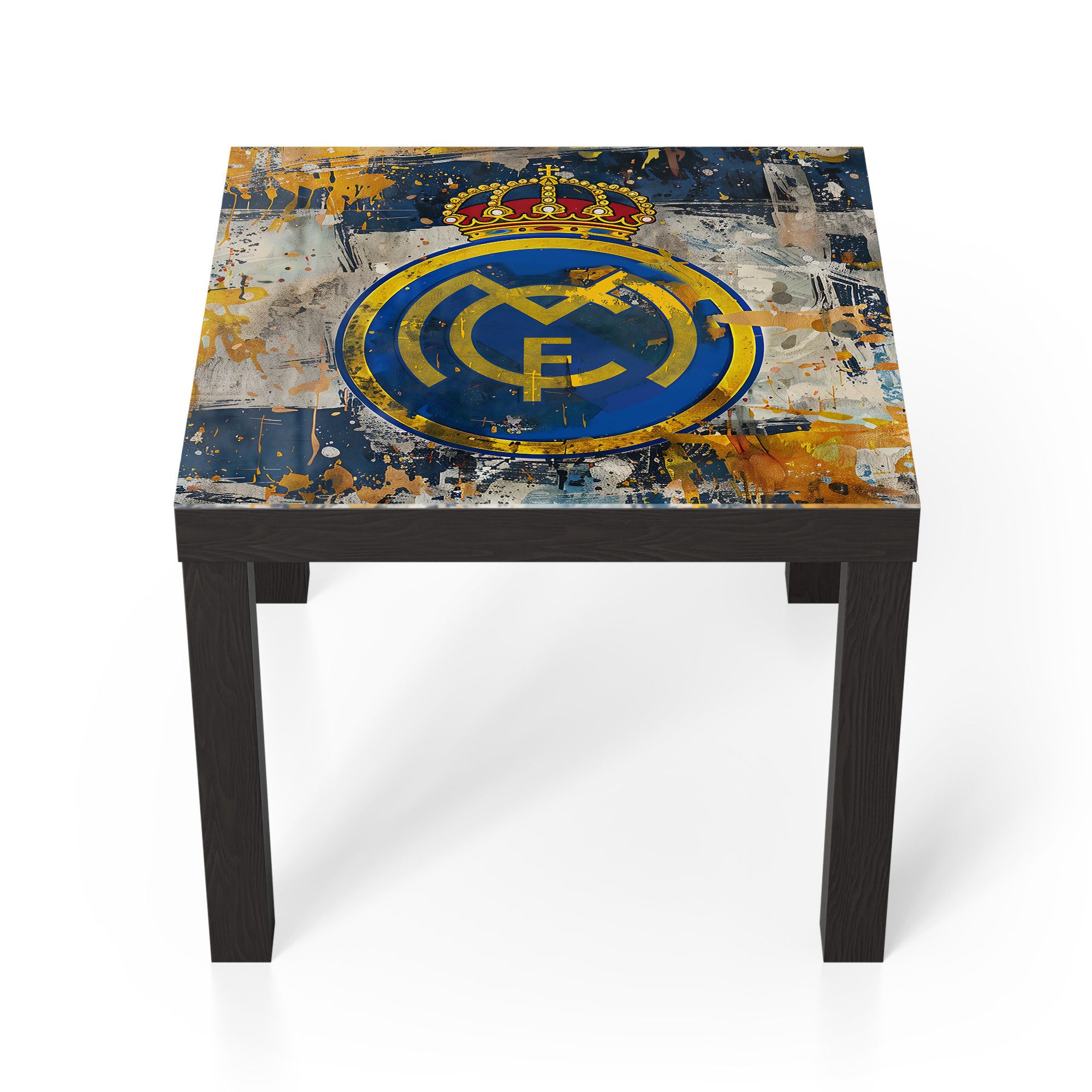 DEQORI Couchtisch 'Wappen Real Madrid', Glas Beistelltisch Glastisch modern