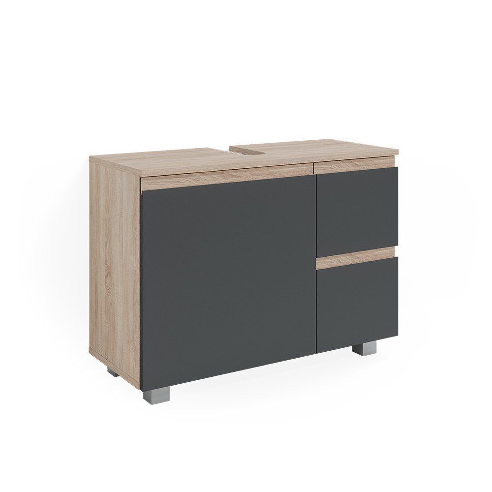 Vicco Waschbeckenunterschrank J-Shape, Sonoma/Anthrazit, 80 x günstig online kaufen
