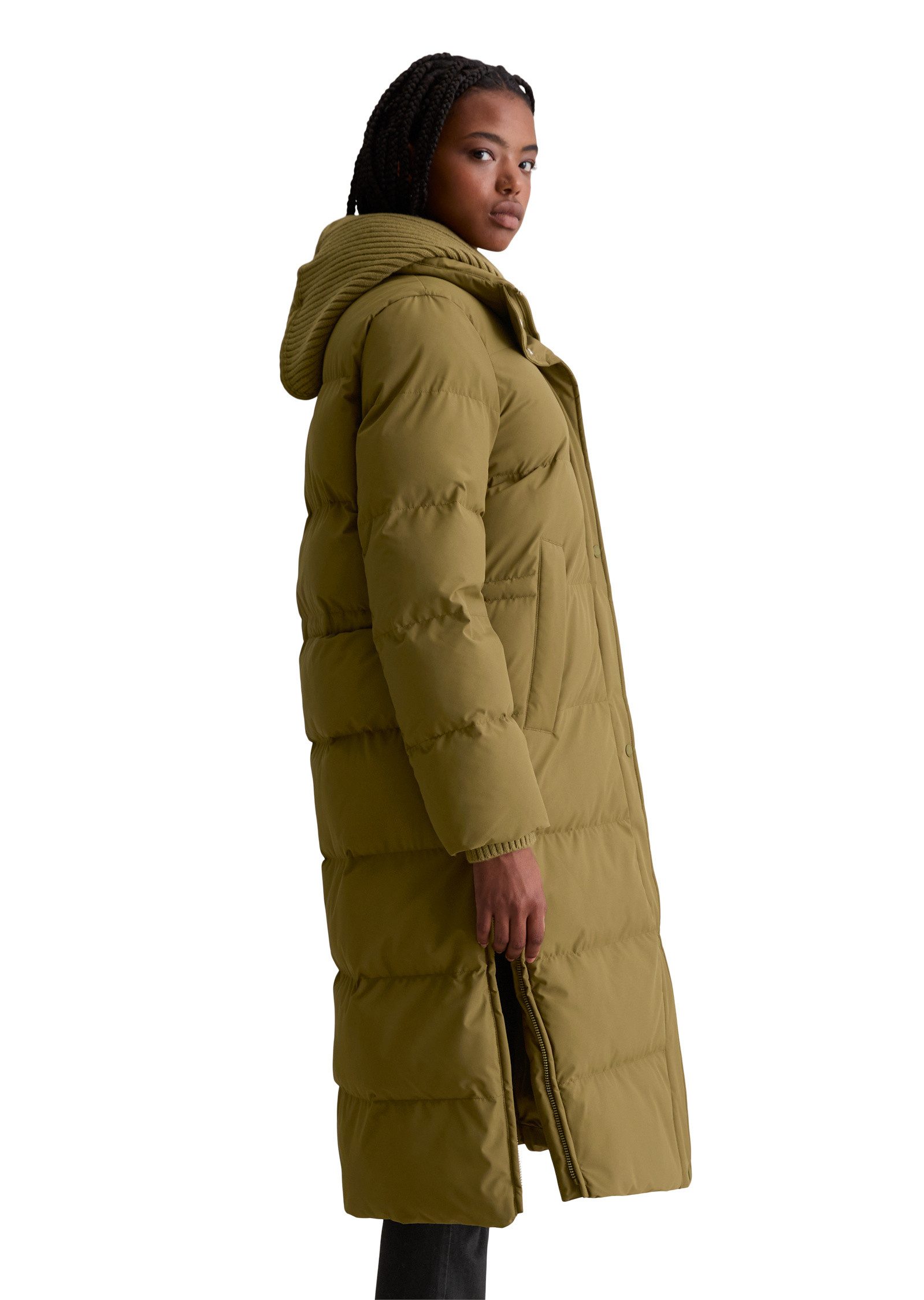 Marc O'Polo DENIM Steppmantel mit abnehmbarer Strick-Kapuze günstig online kaufen